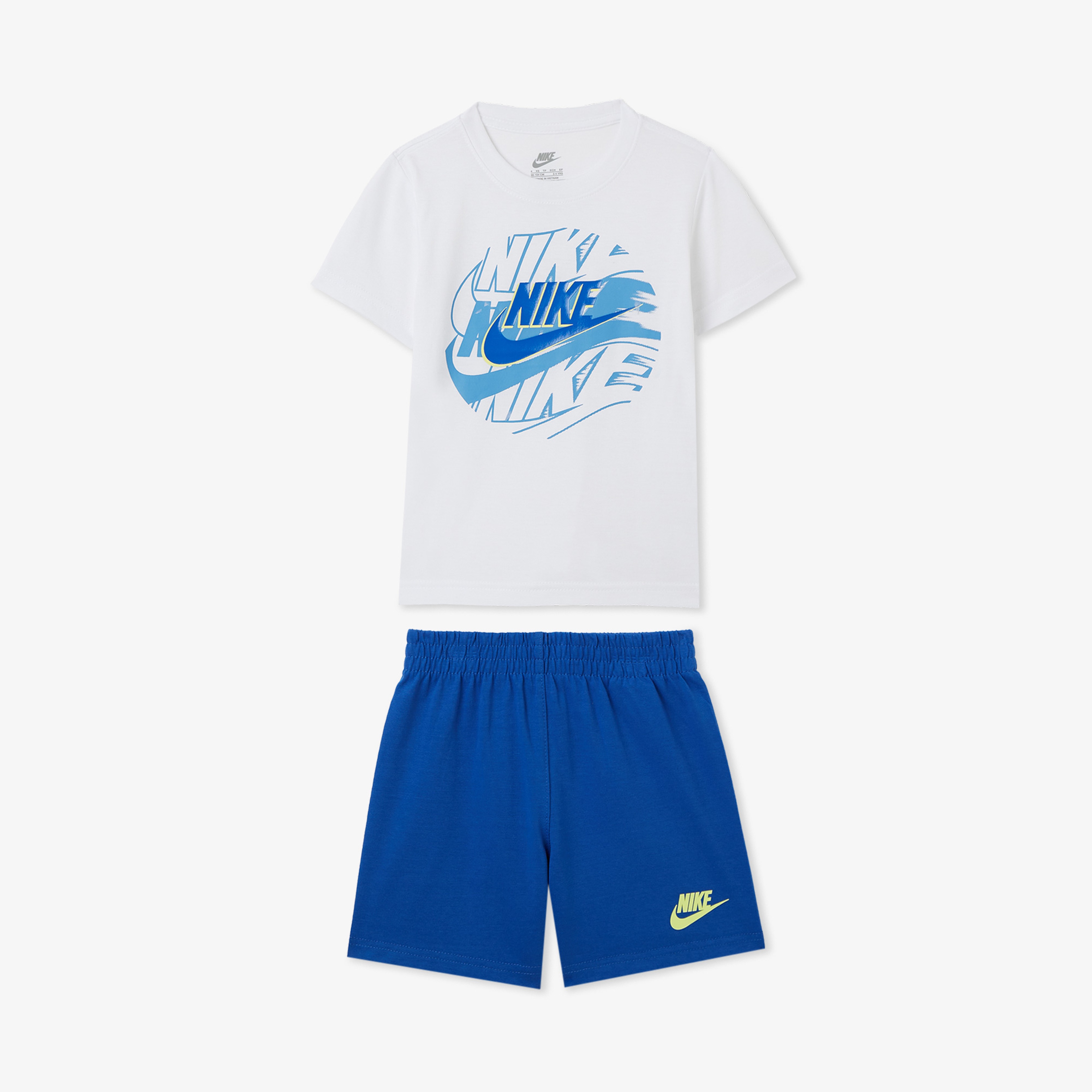 Nike Sportswear On The Move Çocuk Beyaz/Mavi Şort Takım