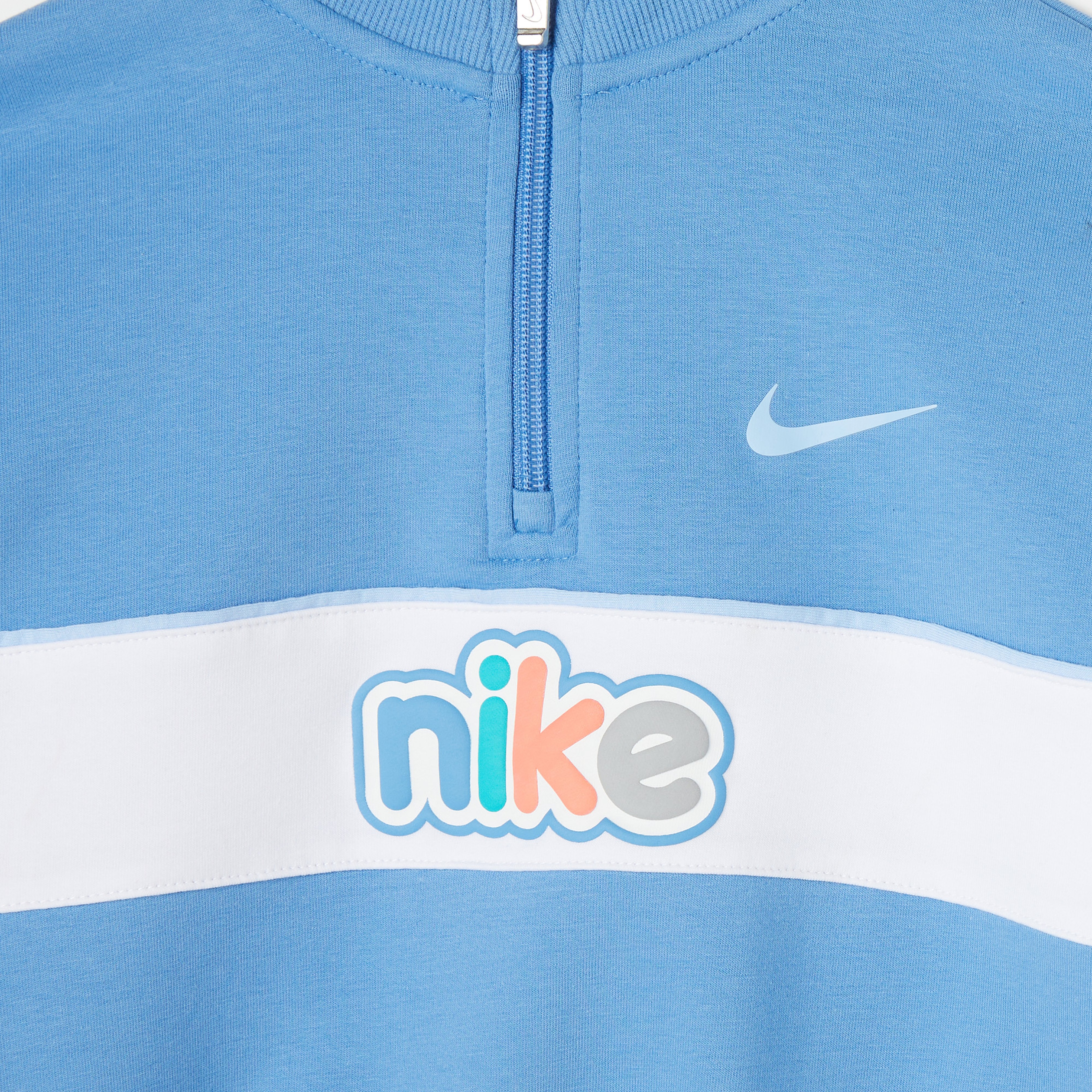 Nike Quarter Zipped Çocuk Mavi Eşofman Üstü