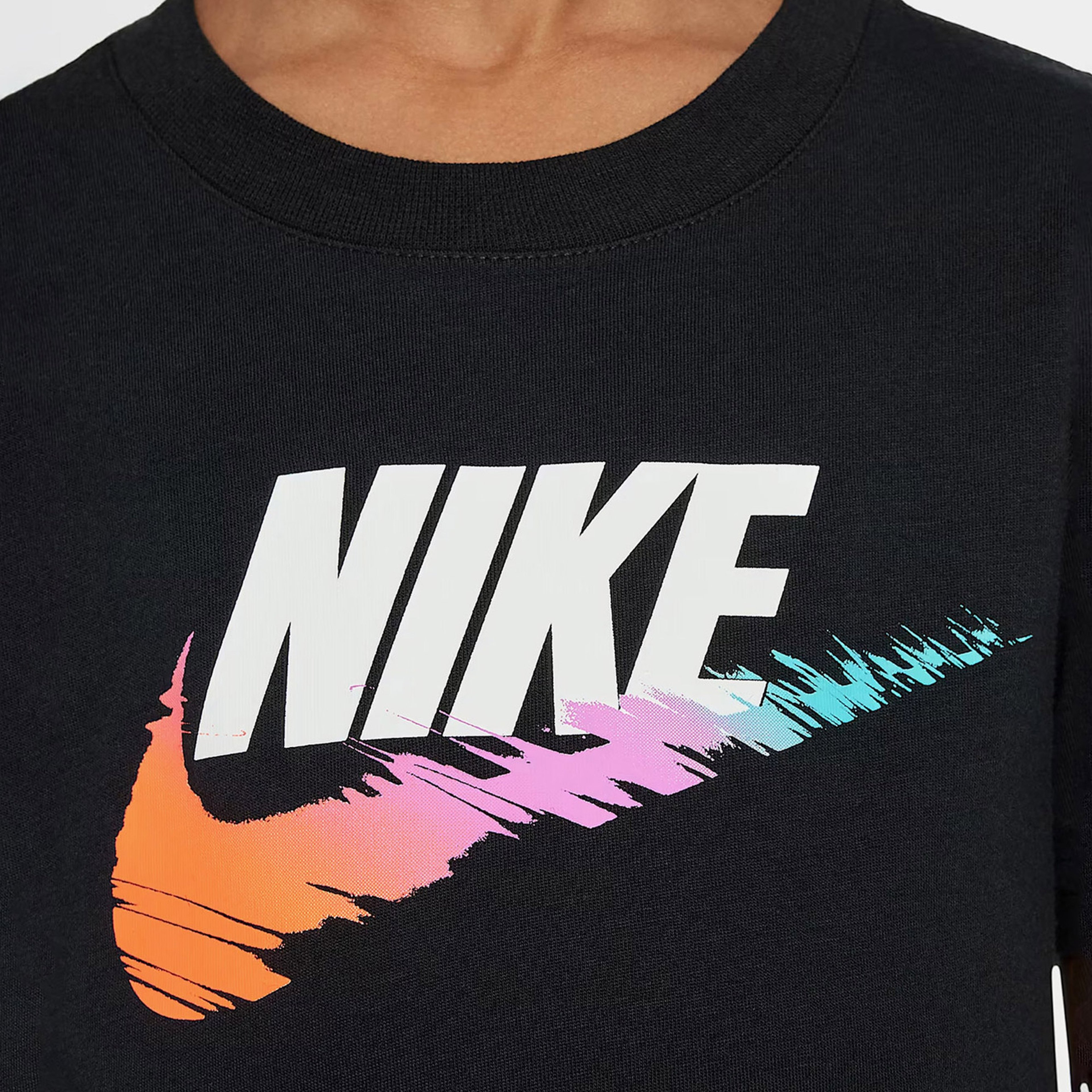 Nike Brandmark Swoosh Çocuk Siyah T-Shirt