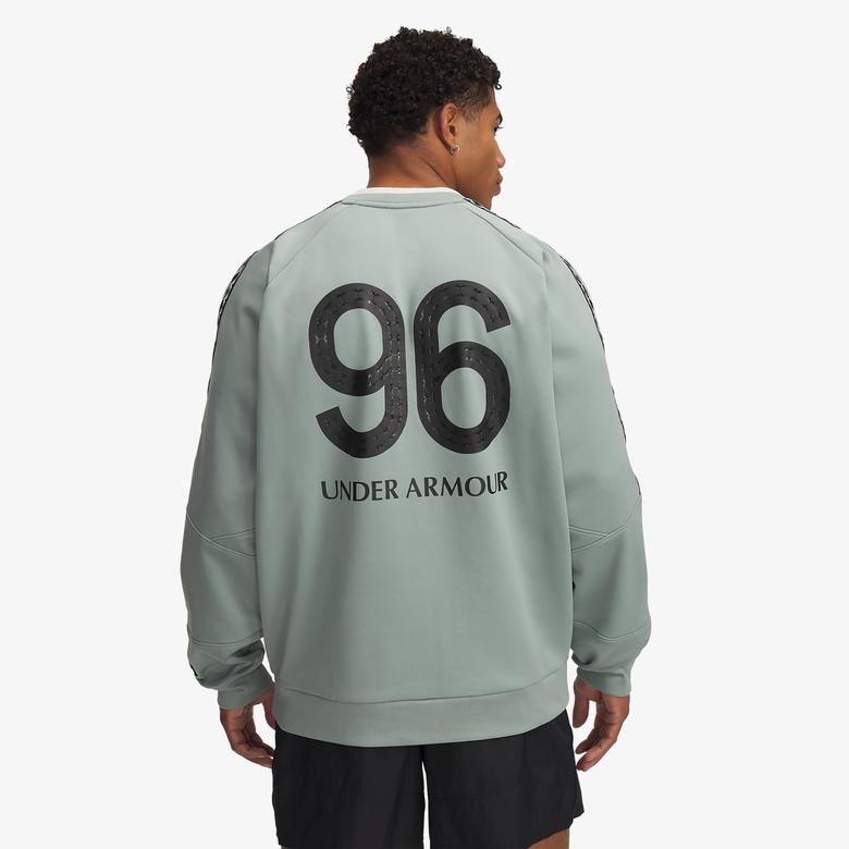 Under Armour 96 Terrace Neck Erkek Yeşil Sweatshirt