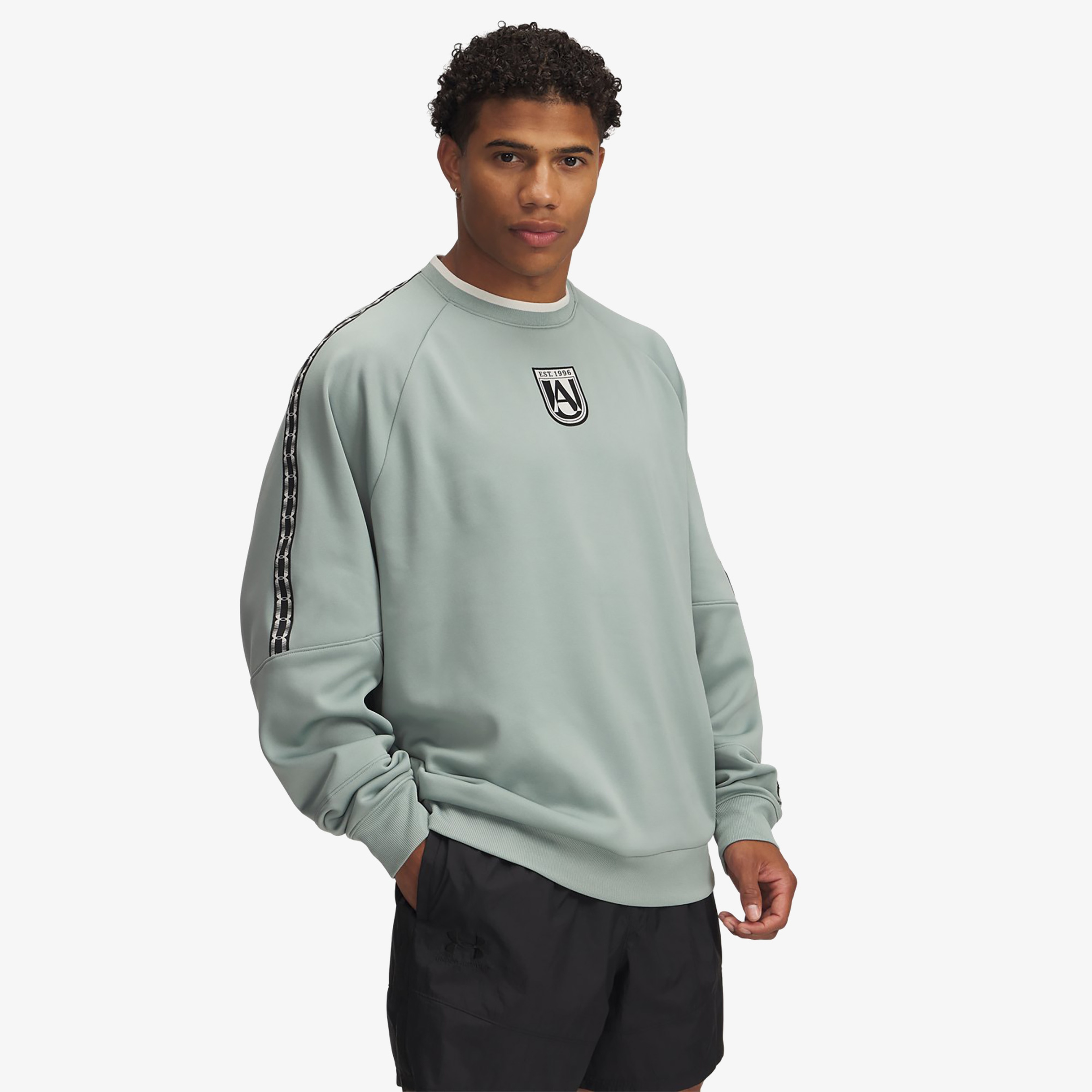 Under Armour 96 Terrace Neck Erkek Yeşil Sweatshirt