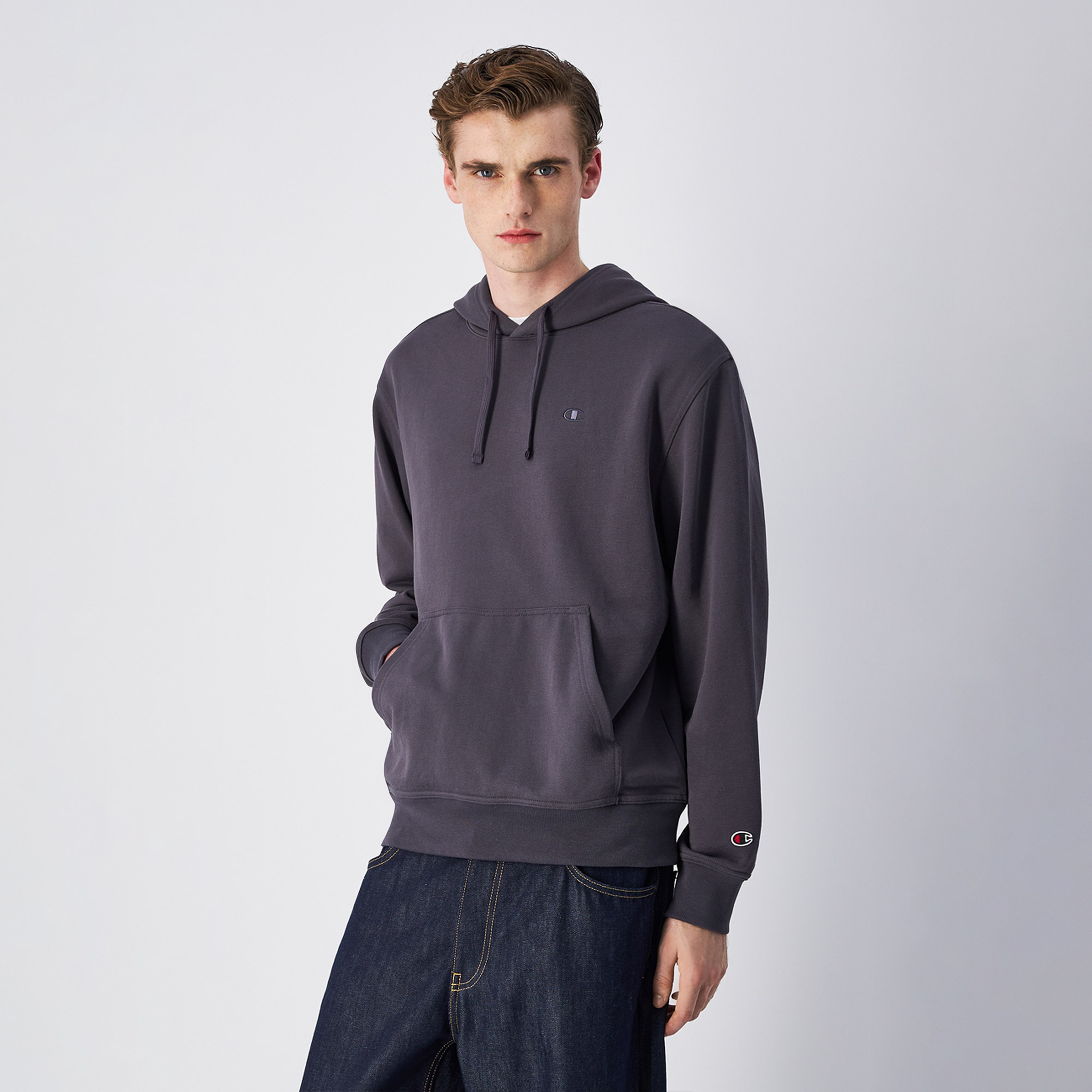 Champion Icons Hooded Erkek Gri Hoodie