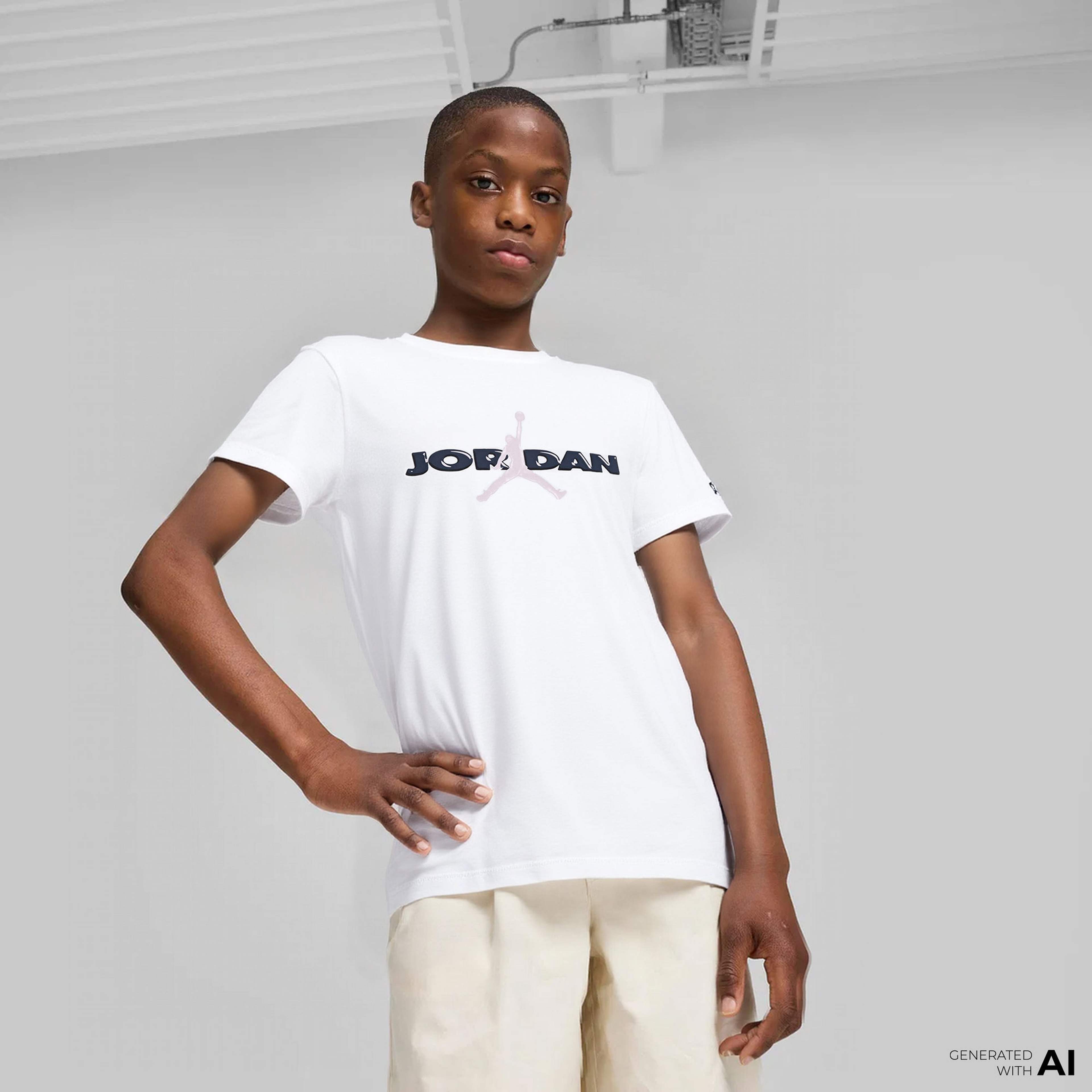 Jordan Crafted Utility Çocuk Beyaz T-Shirt