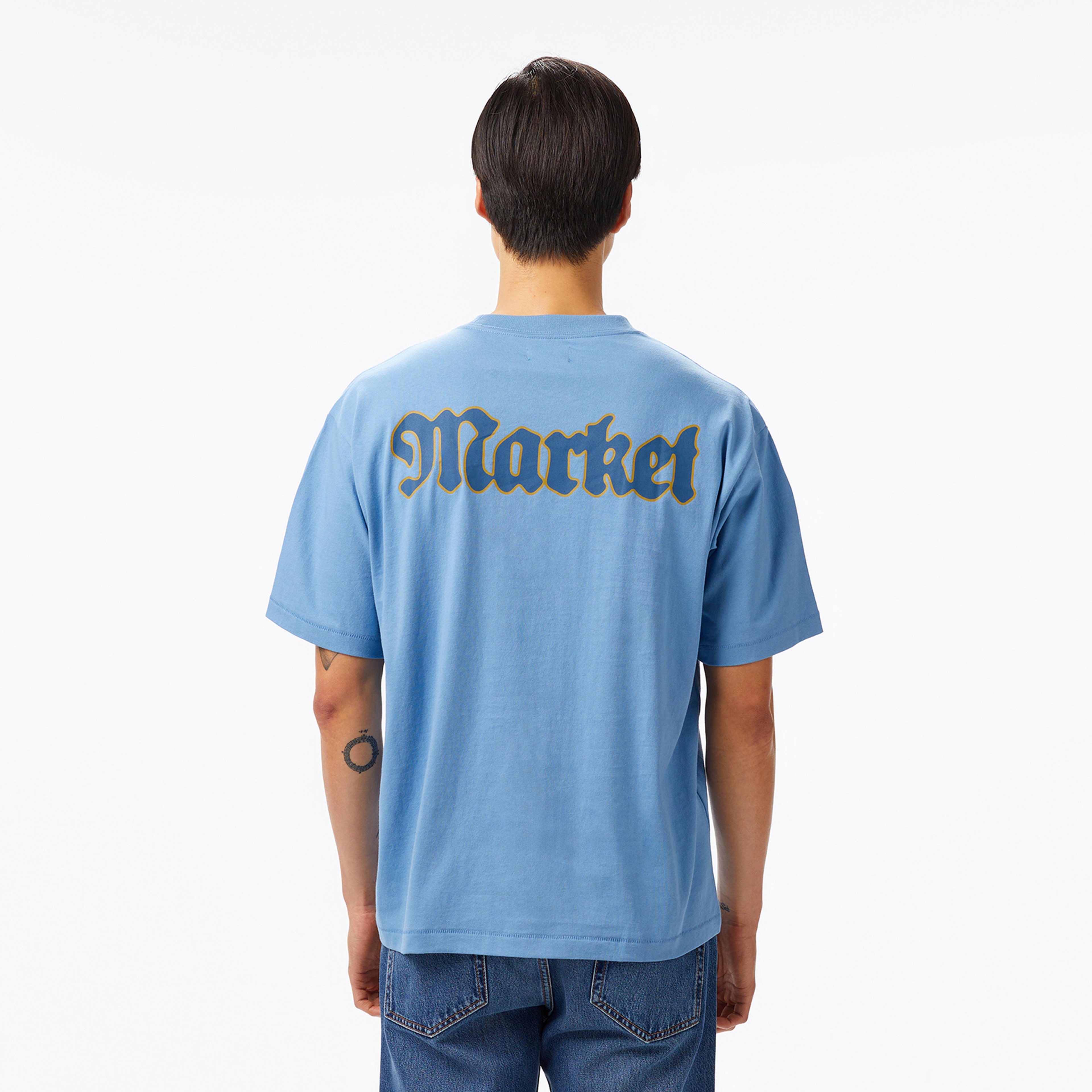 The Market Studios Pure Gold Unisex Mavi T-Shirt
