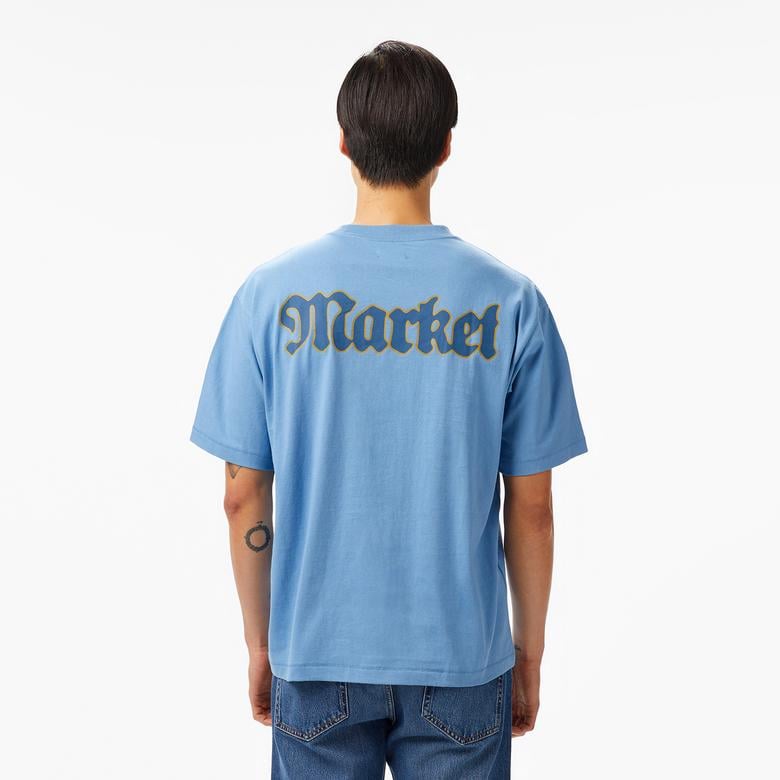 The Market Studios Pure Gold Unisex Mavi T-Shirt