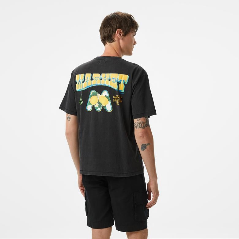 The Market 'Farmers' Unisex Siyah T-Shirt