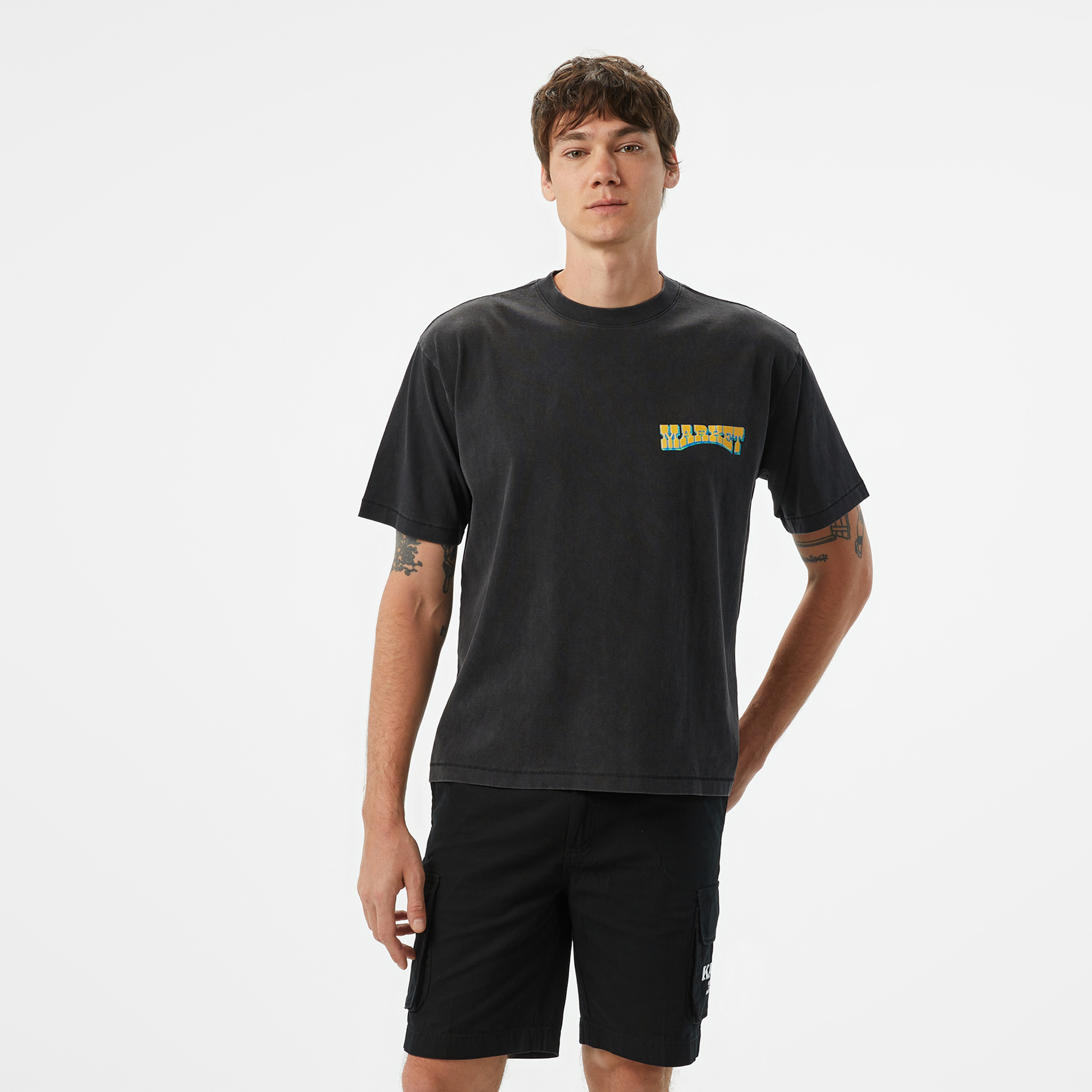 The Market 'Farmers' Unisex Siyah T-Shirt