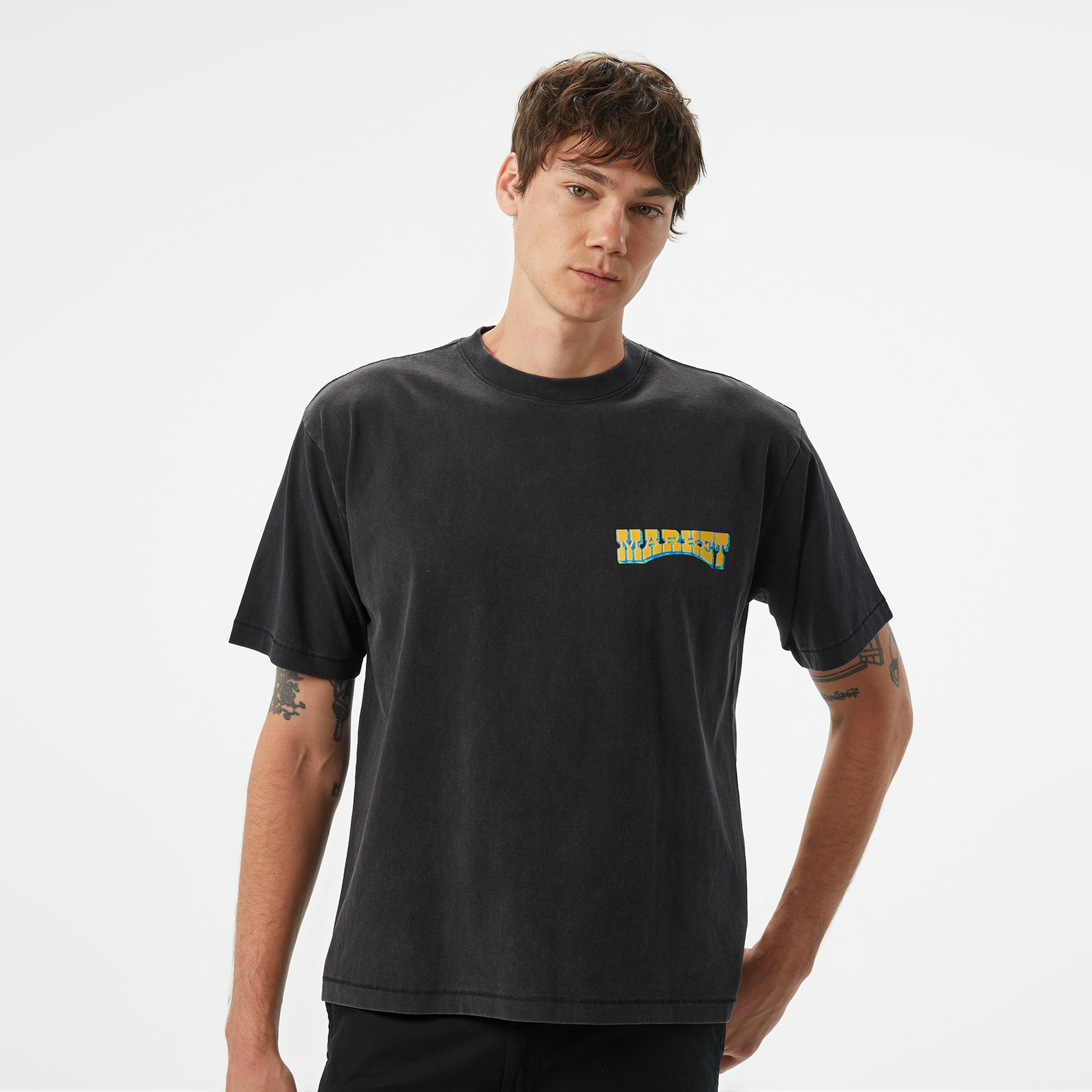 The Market 'Farmers' Unisex Siyah T-Shirt