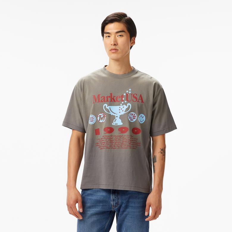 The Market USA 1990 Unisex Gri T-Shirt