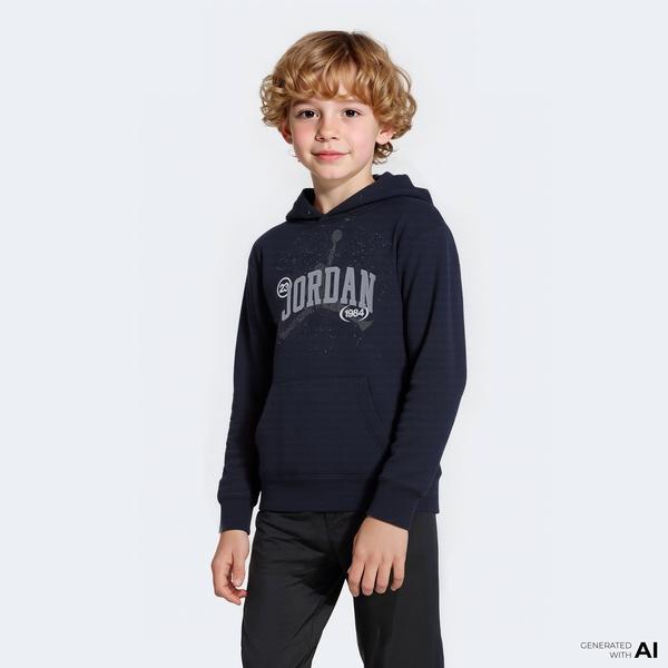 Jordan 1984 French Terry Jumpman Çocuk Siyah Hoodie