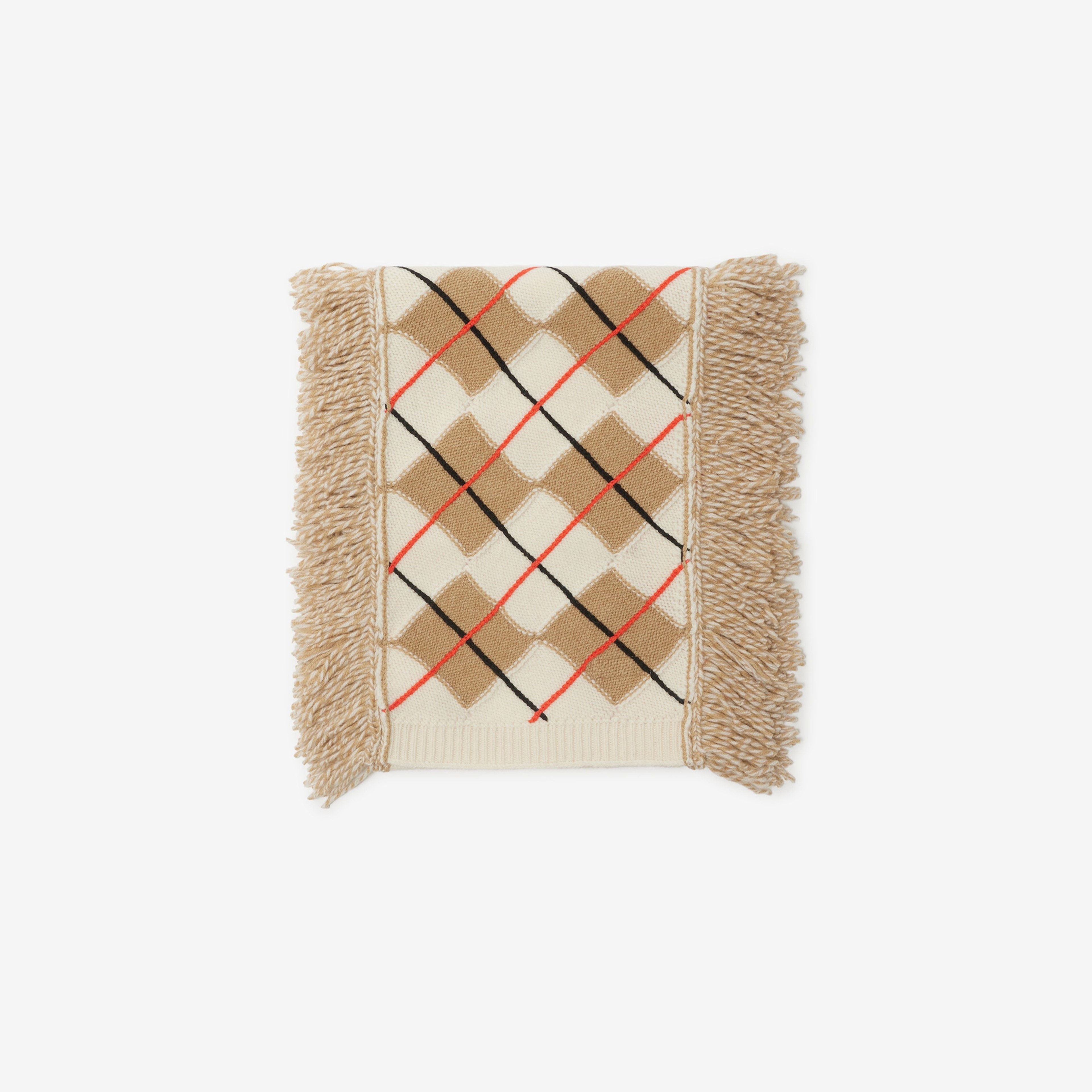 Burberry Argyle Wool Mohair Blend Çocuk Kırmızı Atkı