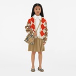 Burberry Argyle Bomber Wool Cardigan Çocuk Kırmızı Hırka