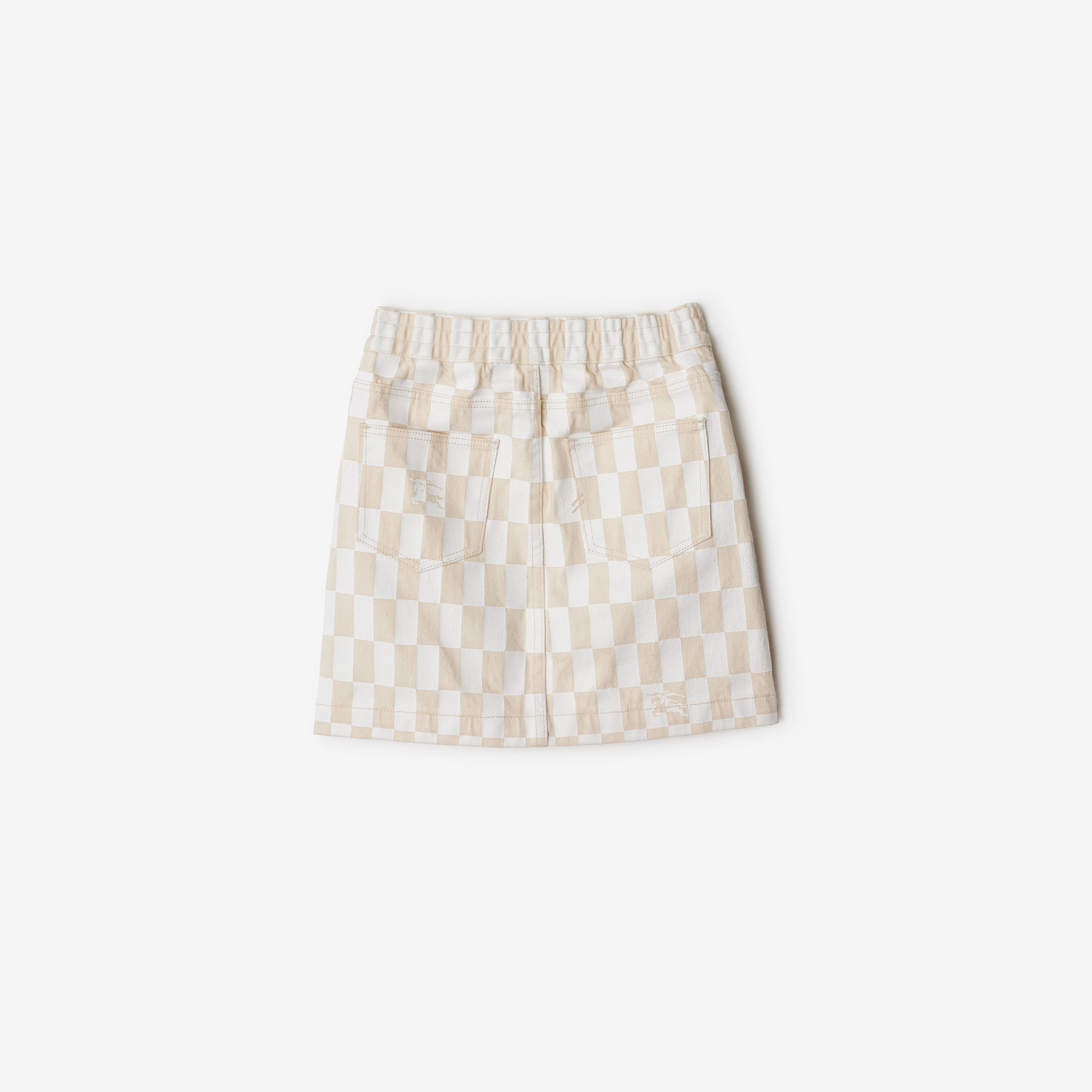 Burberry Ava Checkerboard Denim Çocuk Krem Etek