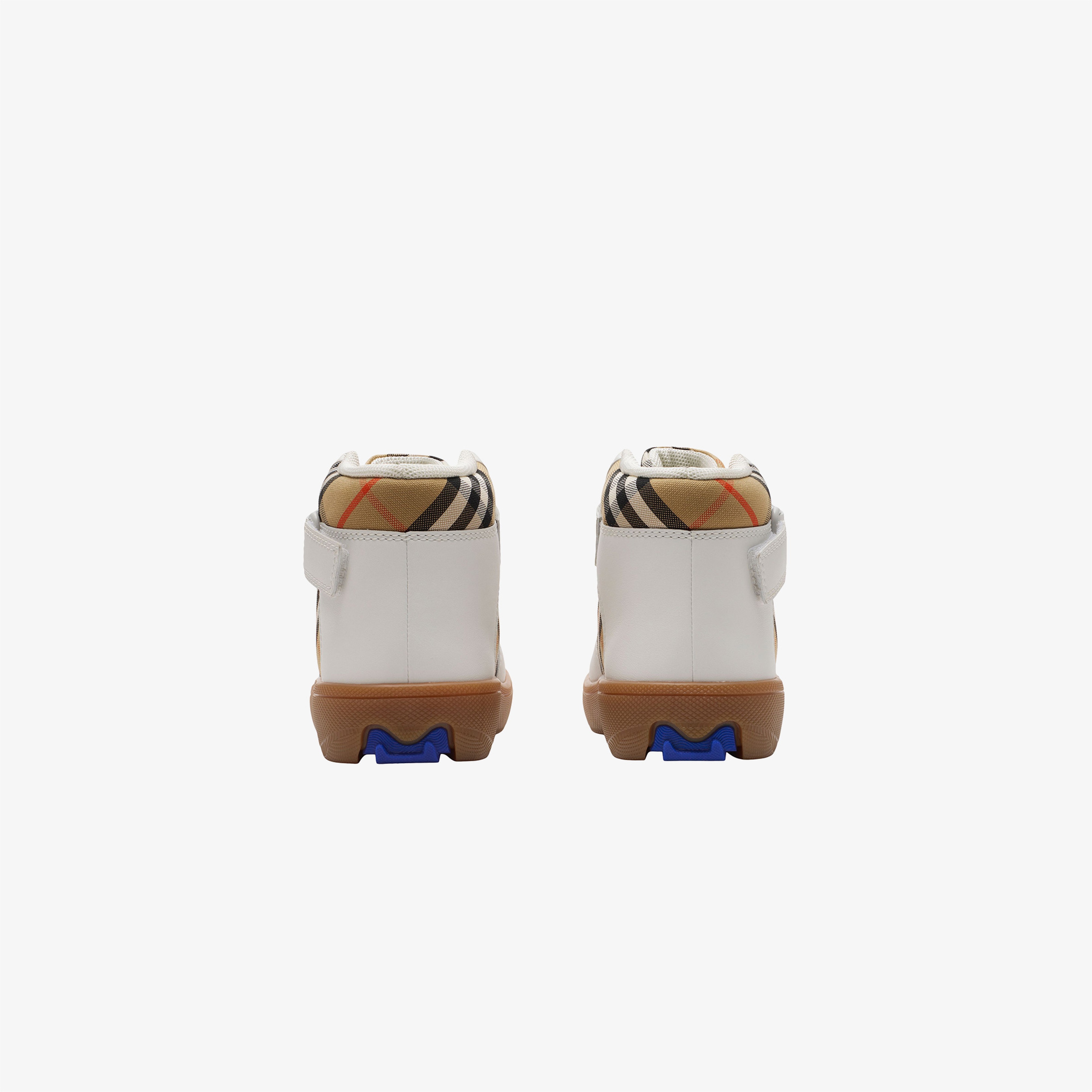 Burberry Sheldon And Leather High-Top Çocuk Bej Sneakers