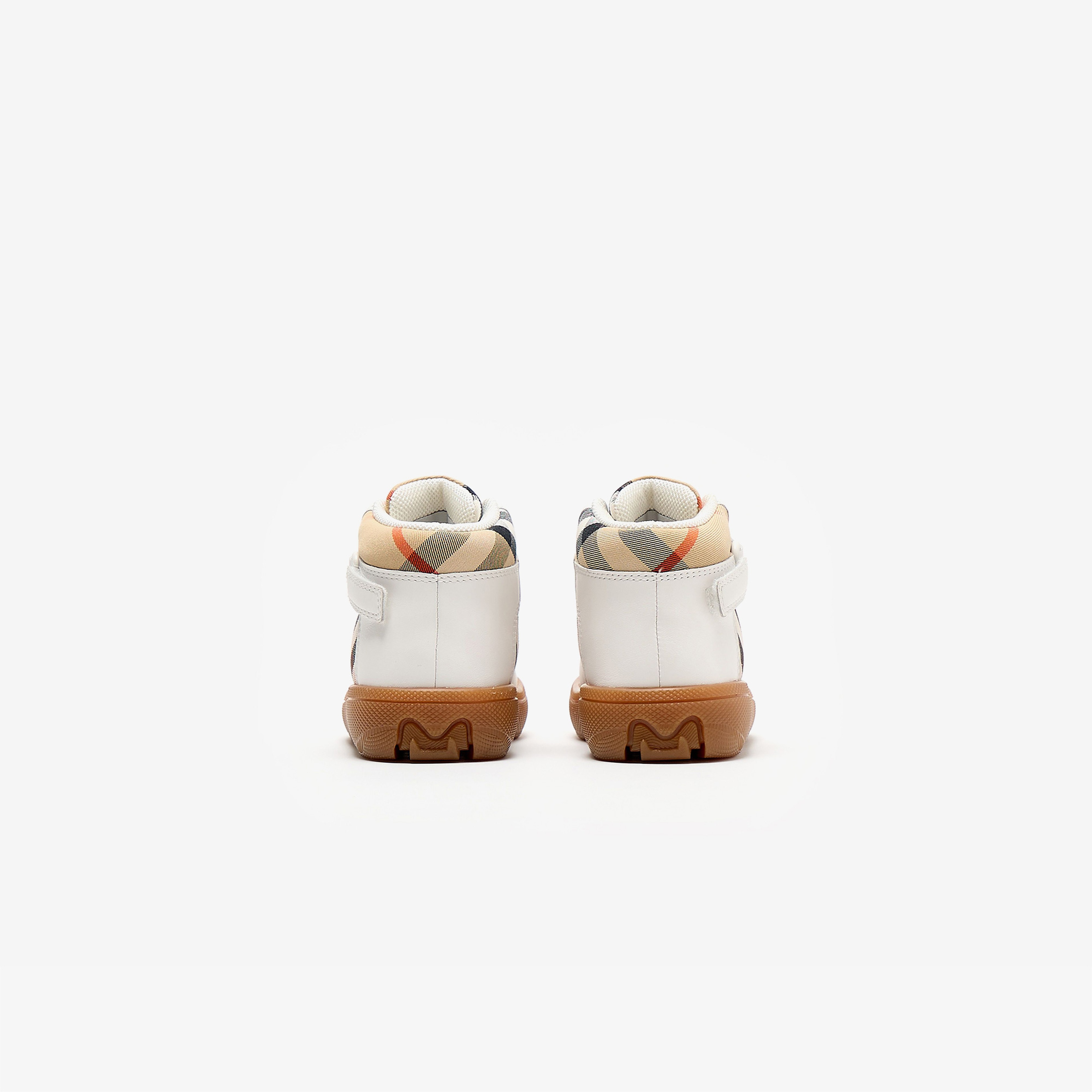 Burberry Sheldon And Leather High-Top Çocuk Bej Sneakers