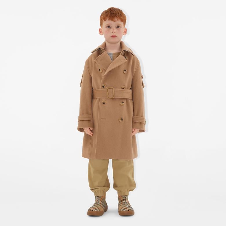 Burberry Anthony Cashmere Çocuk Bej Trençkot