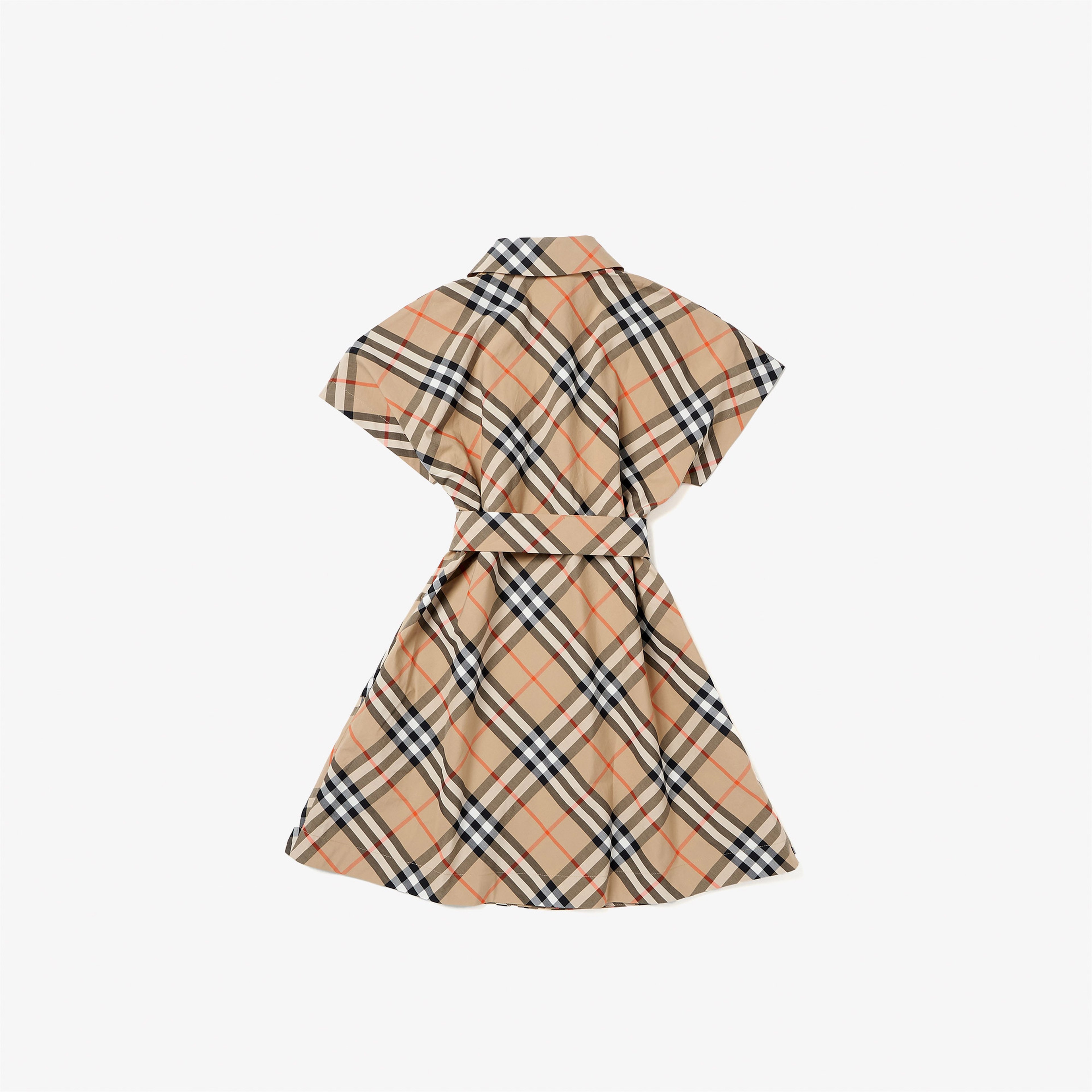 Burberry Check Pamuklu Çocuk Krem Rengi Elbise