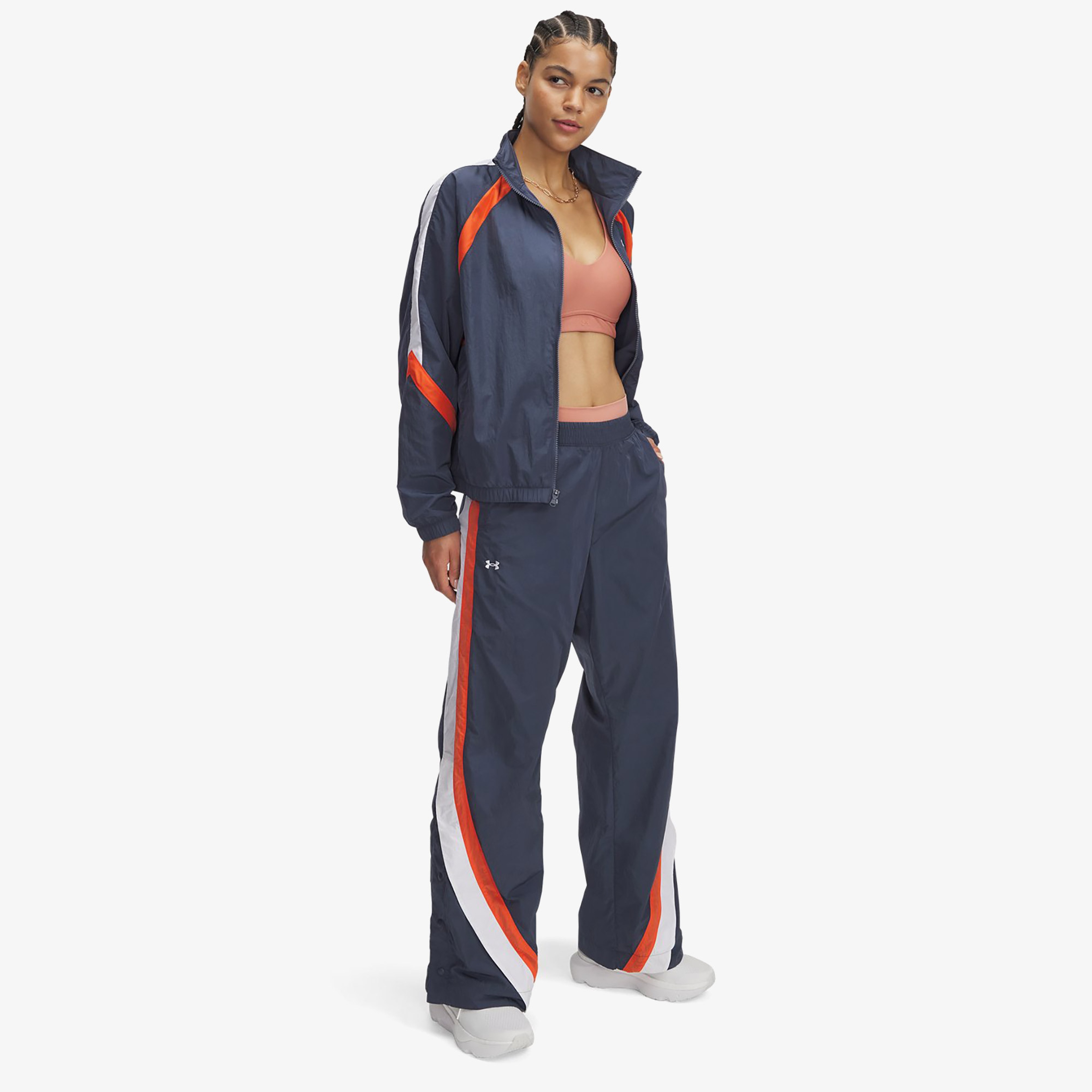 Under Armour Icon Crinkle Tear Away Kadın Mor Eşofman Altı
