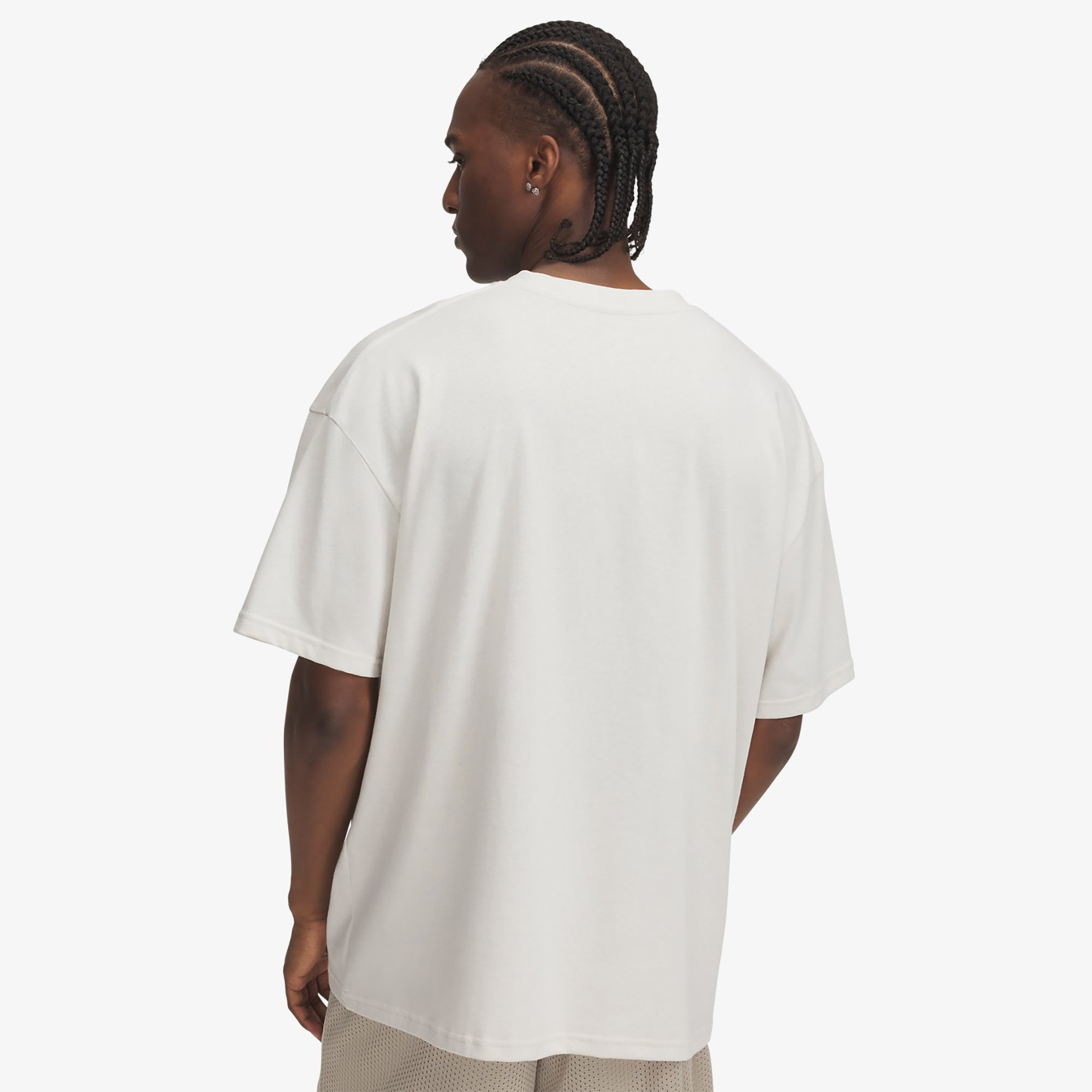 Under Armour Heavyweight Branded Erkek Beyaz T-Shirt