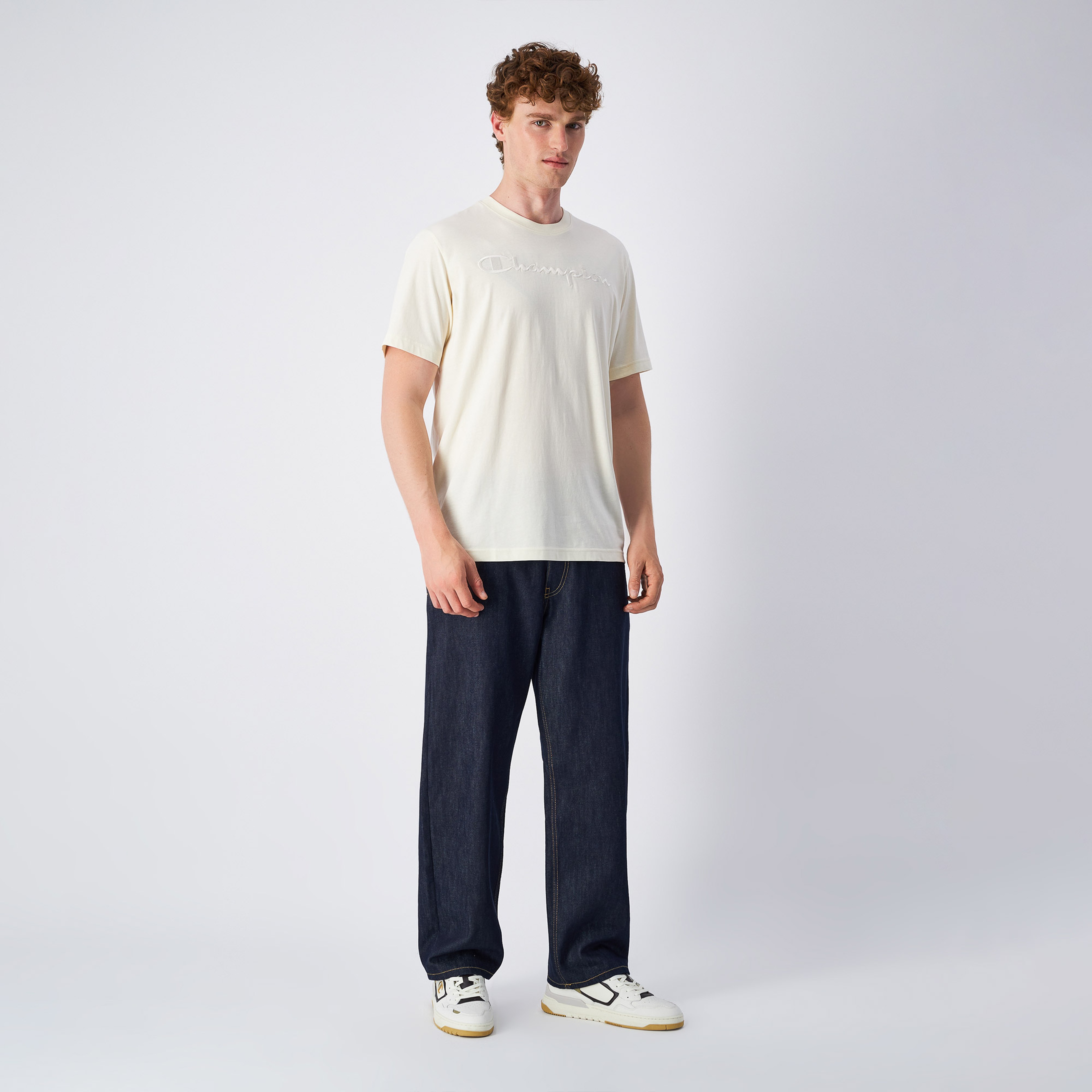 Champion SS Erkek Krem T-Shirt
