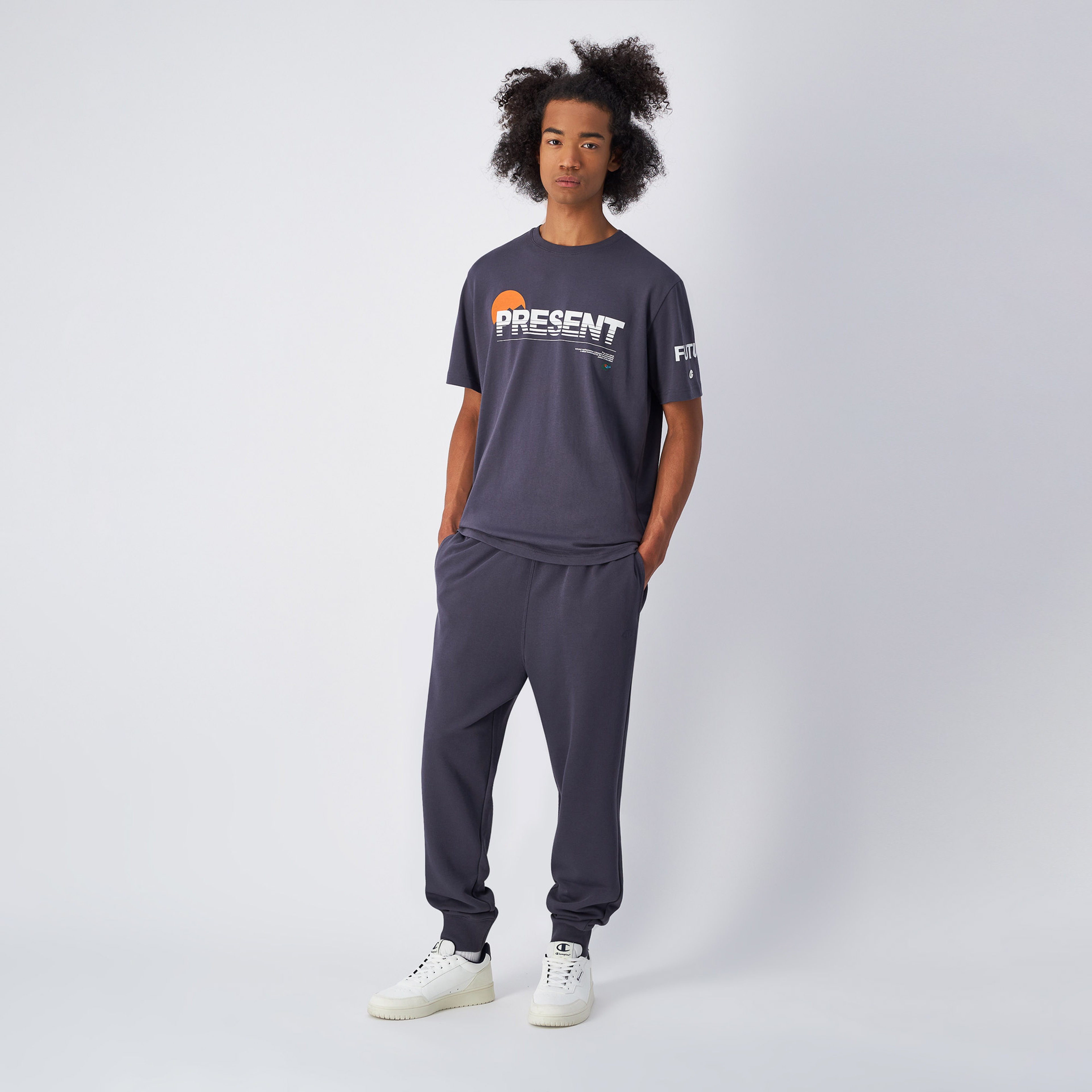 Champion Authentic Rib Cuffs Erkek Mor Eşofman Altı