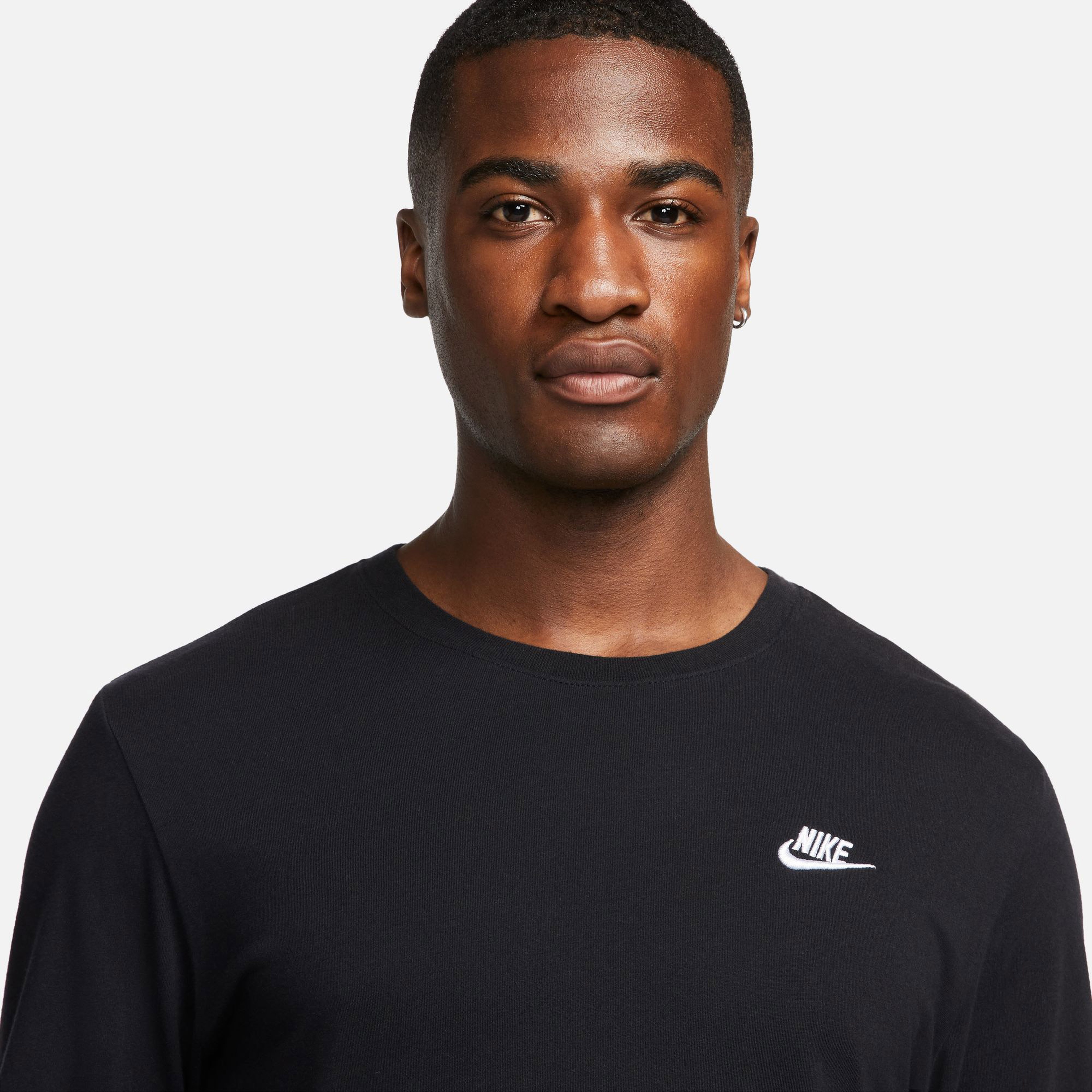 Nike Club Long-Sleeve Erkek Siyah Uzun Kollu T-Shirt