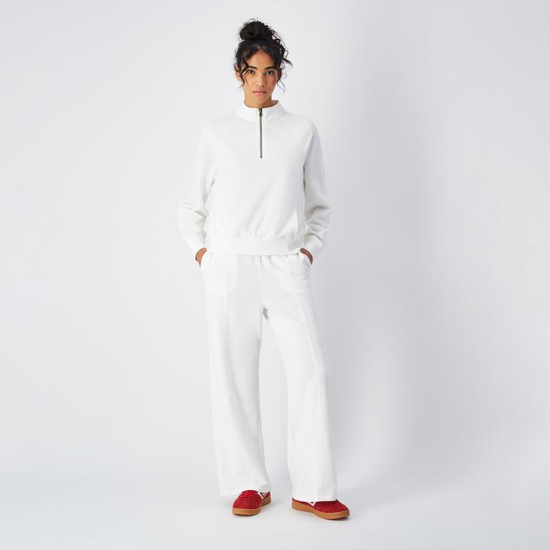 Champion Wide Leg Kadın Beyaz Eşofman Altı