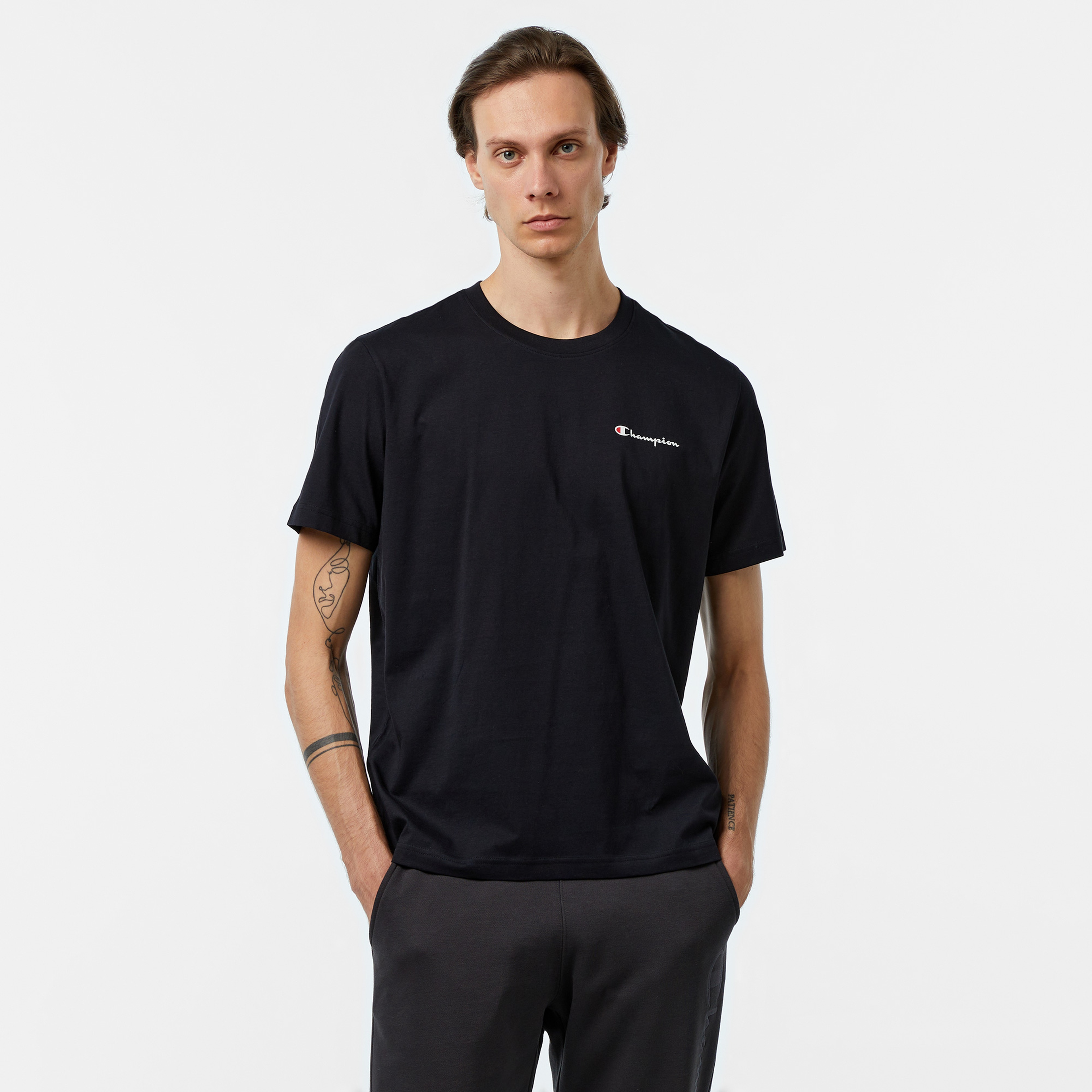 Champion Icons SS Erkek Siyah T-Shirt