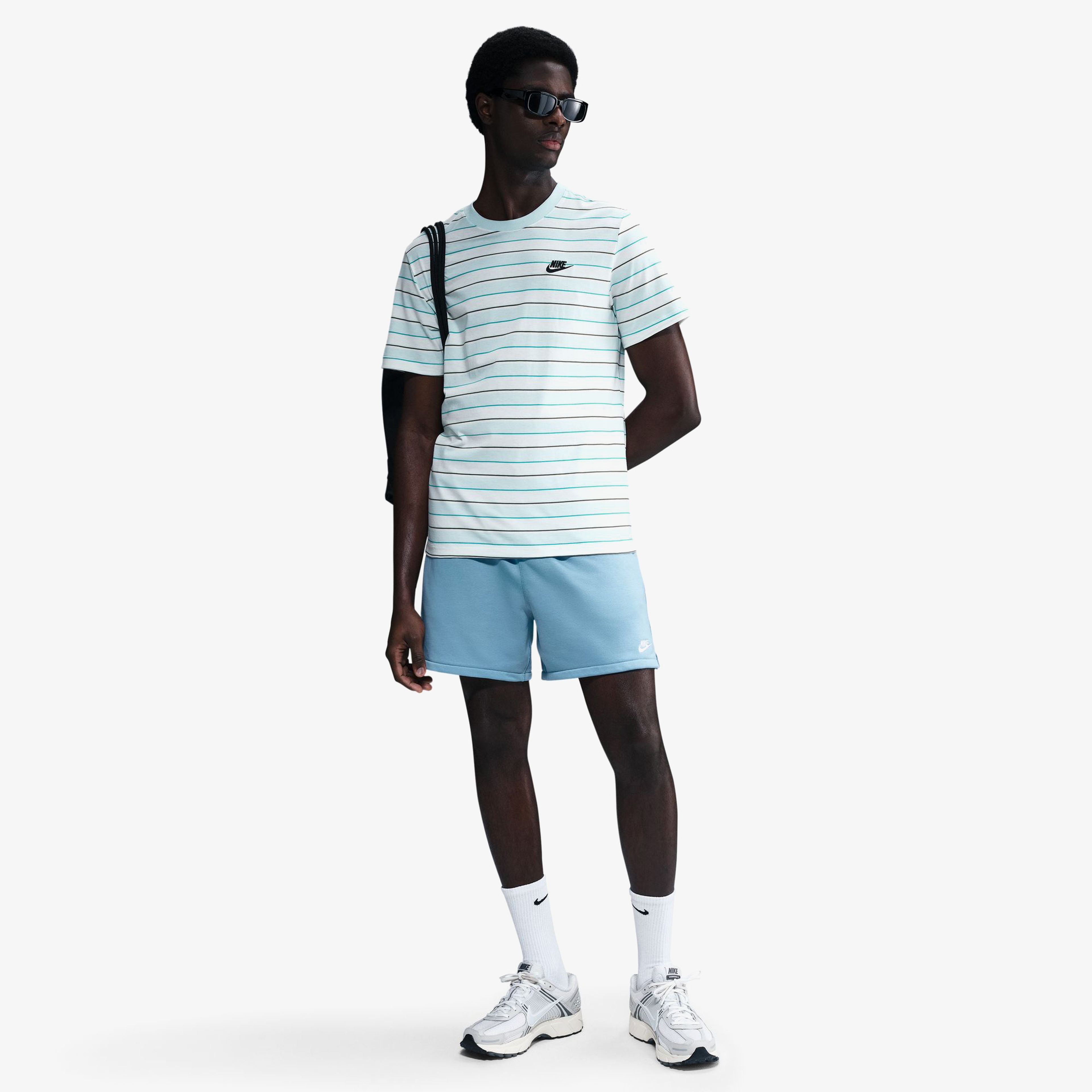 Nike Clu Striped Erkek Mavi T-Shirt