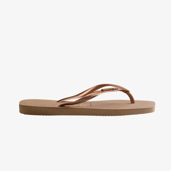 Havaianas Slim Square Metallic Logo Kadın Sarı Terlik