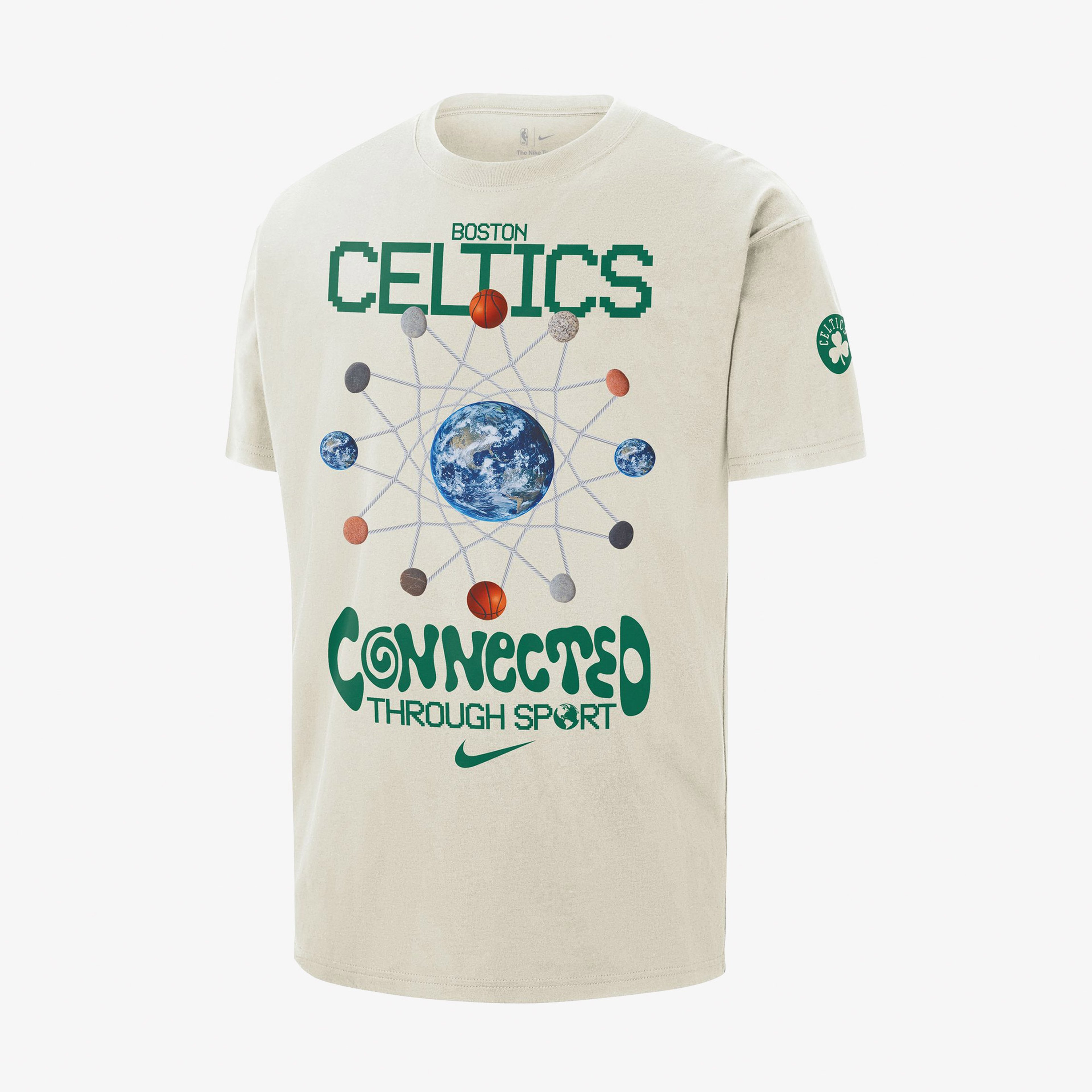 Nike Boston Celtics Courtside Erkek Bej T-Shirt
