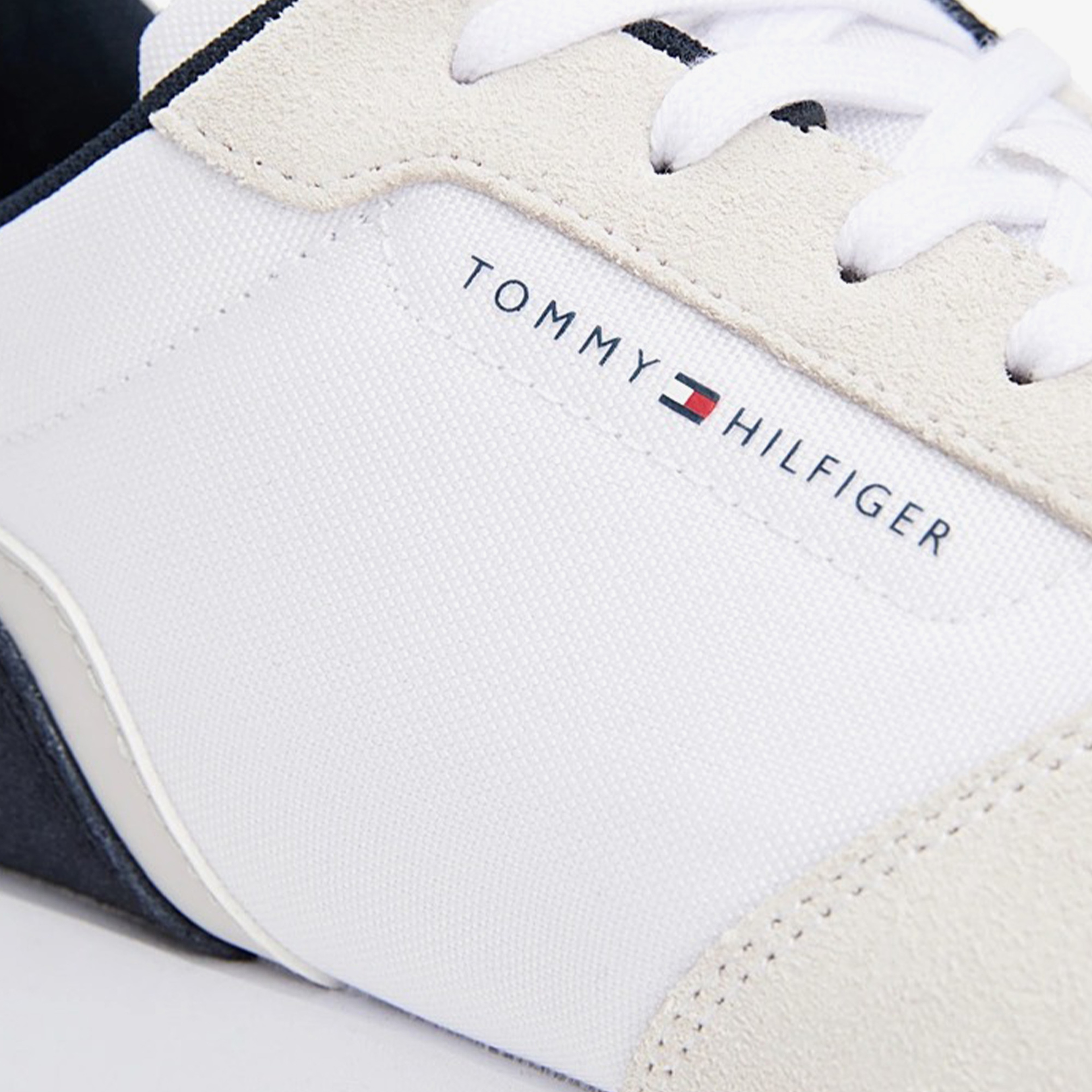 Tommy Hilfiger Suede Logo Erkek Beyaz Sneaker