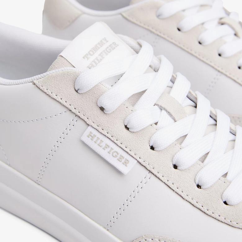 Tommy Hilfiger Cupset Leather Summer Erkek Beyaz Sneaker