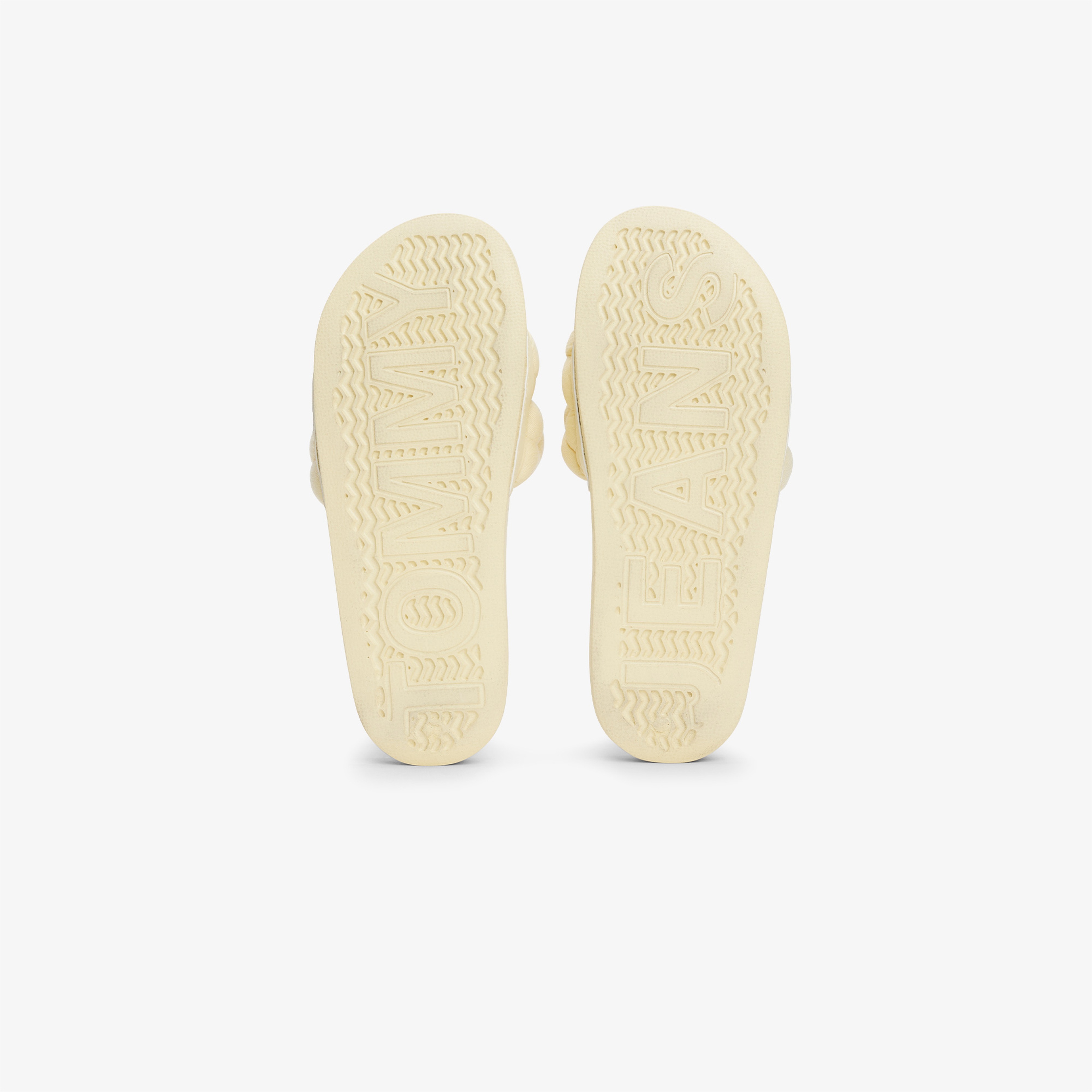 Tommy Jeans Logolu Kalın Örgülü Çift Bantlı Kadın Bej Terlik