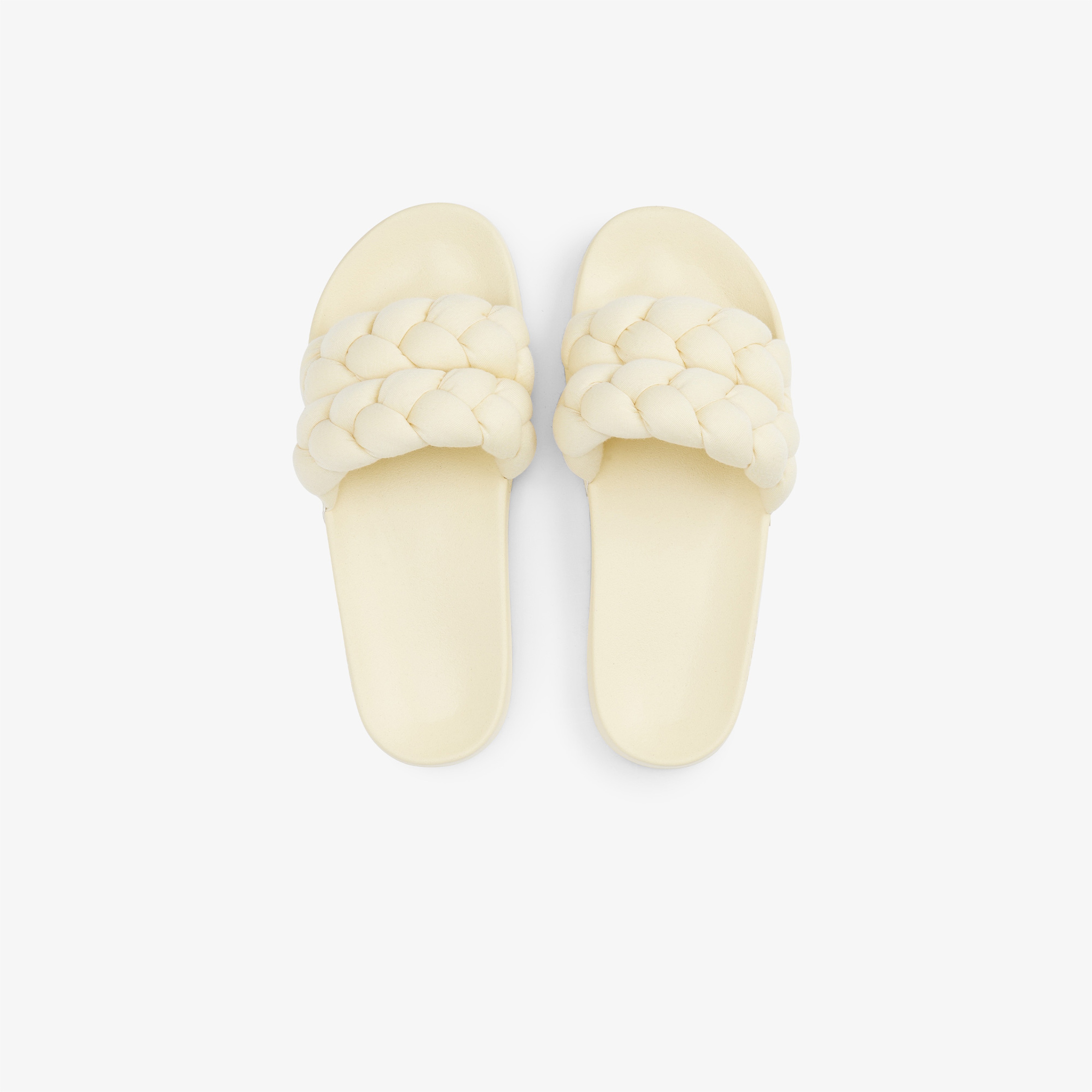 Tommy Jeans Logolu Kalın Örgülü Çift Bantlı Kadın Bej Terlik