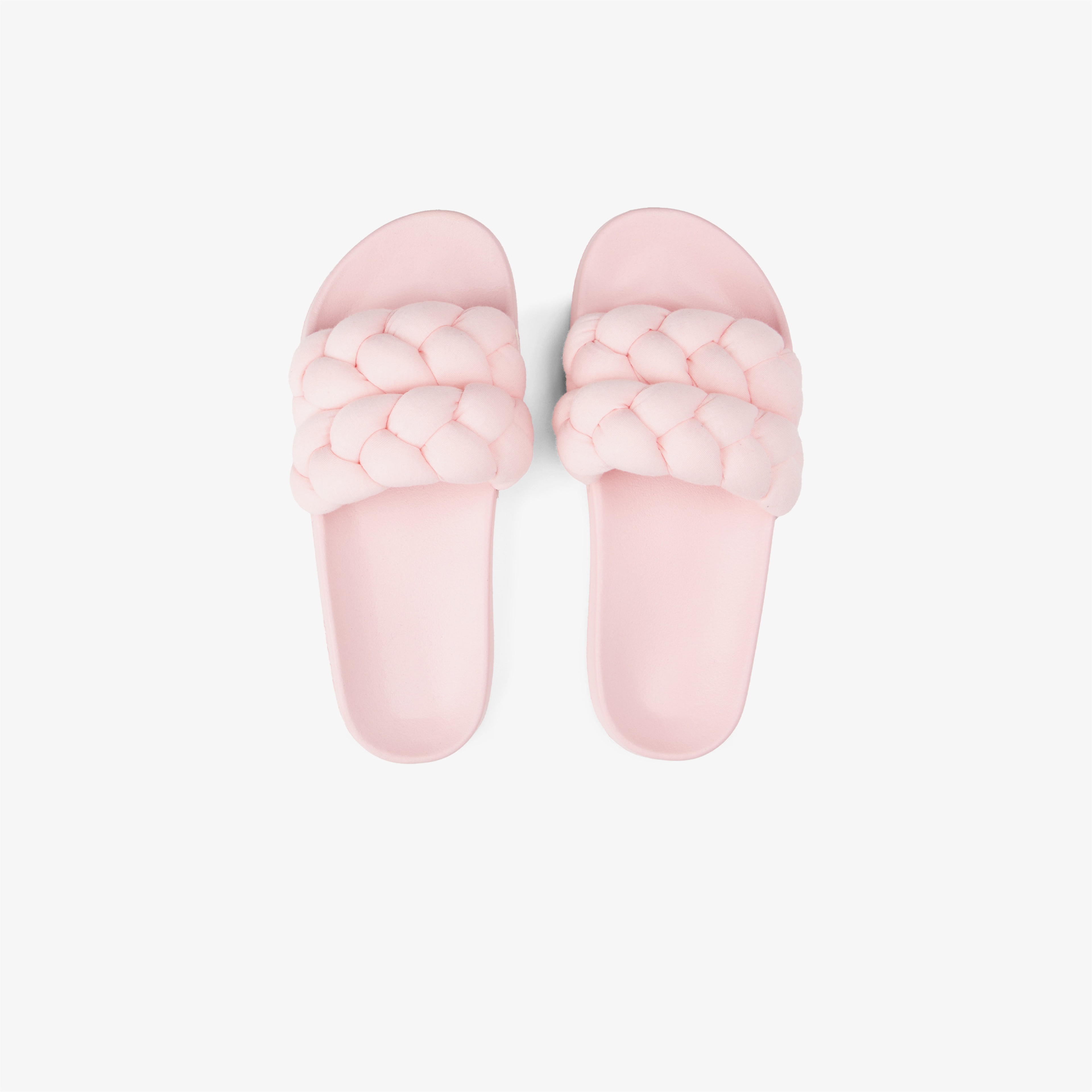 Tommy Jeans Logolu Kalın Örgülü Çift Bantlı Kadın Pembe Terlik