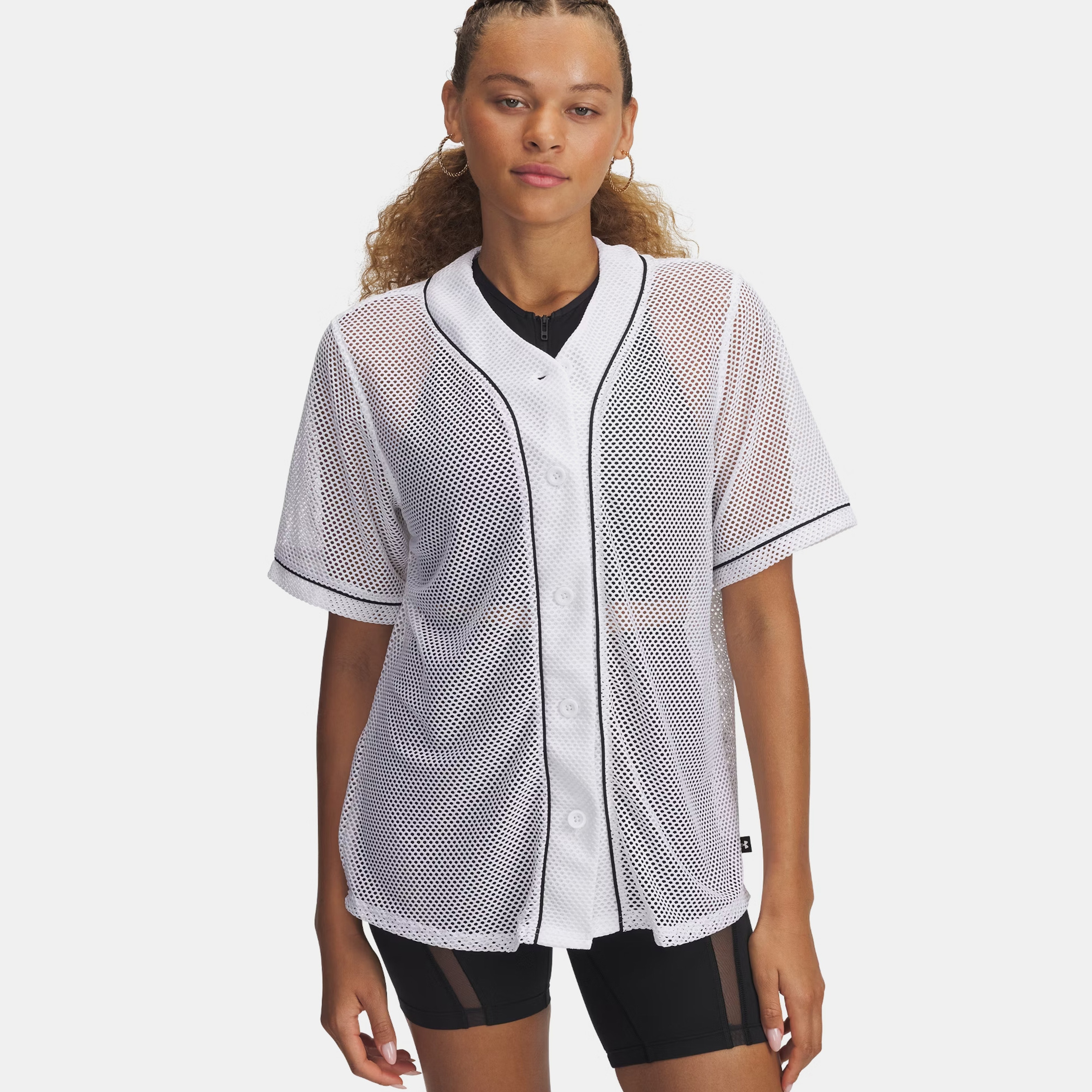 Under Armour Sportstyle Baseball Jersey Kadın Beyaz Gömlek