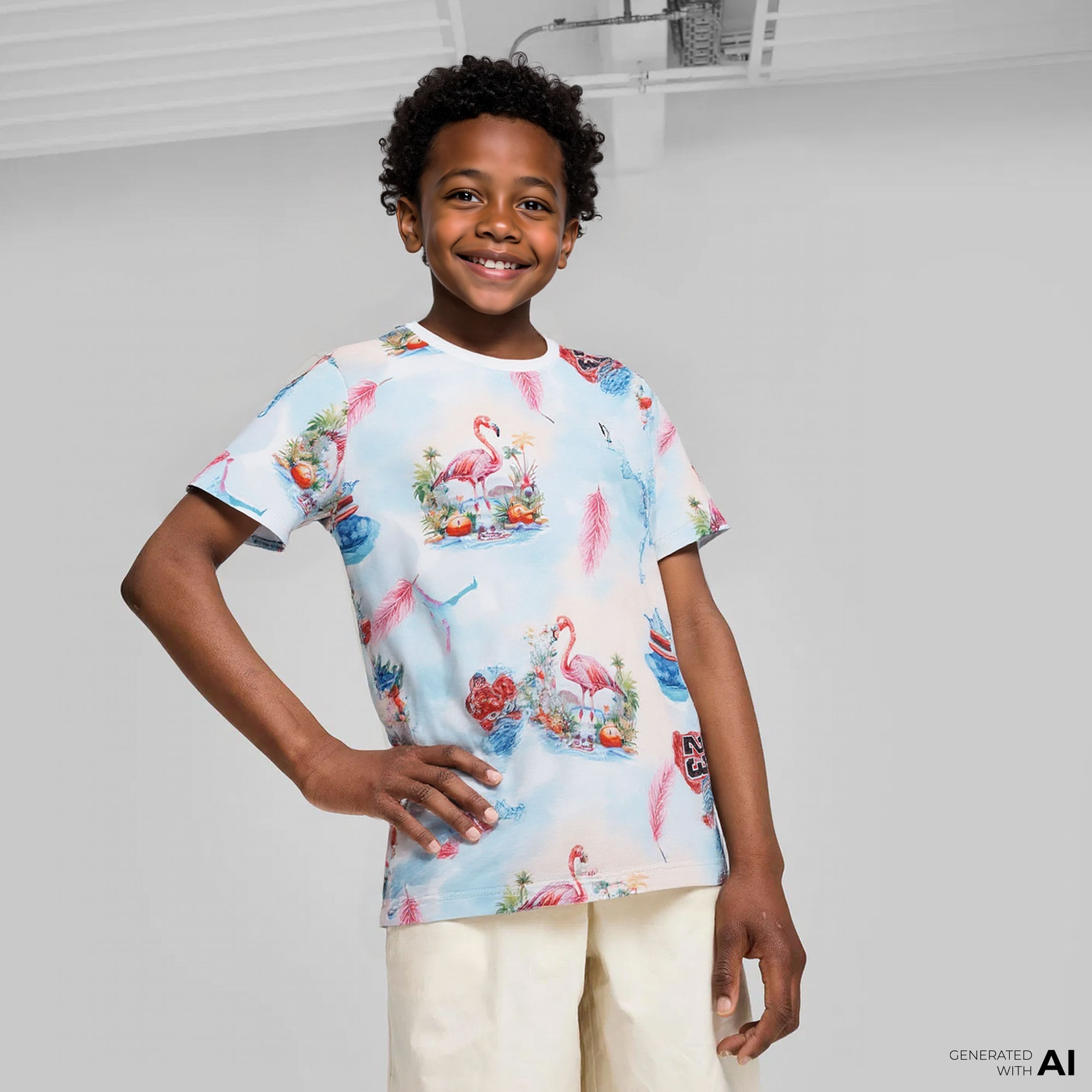 Jordan Flamingo Aop Çocuk Beyaz T-Shirt