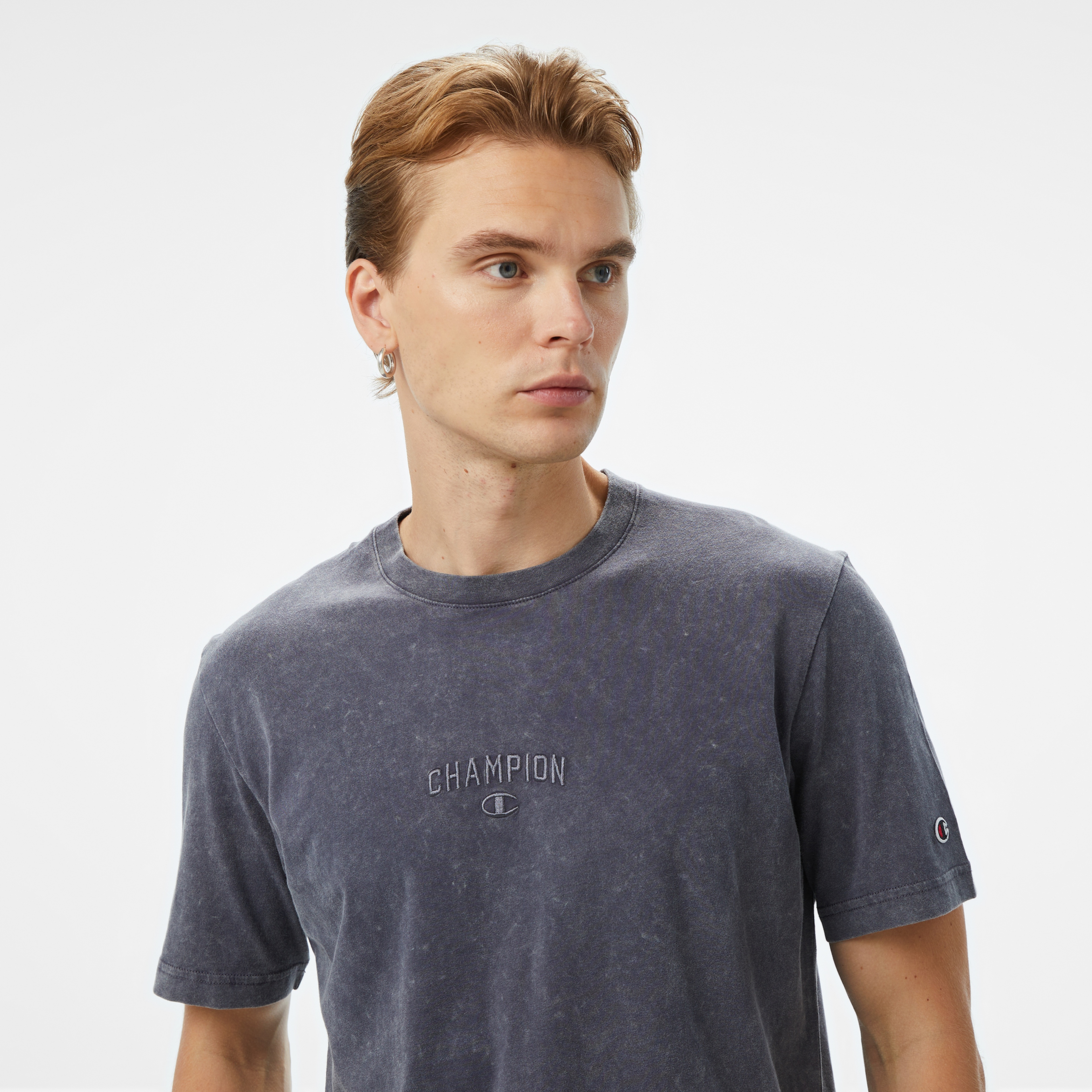 Champion SS Erkek Gri T-Shirt