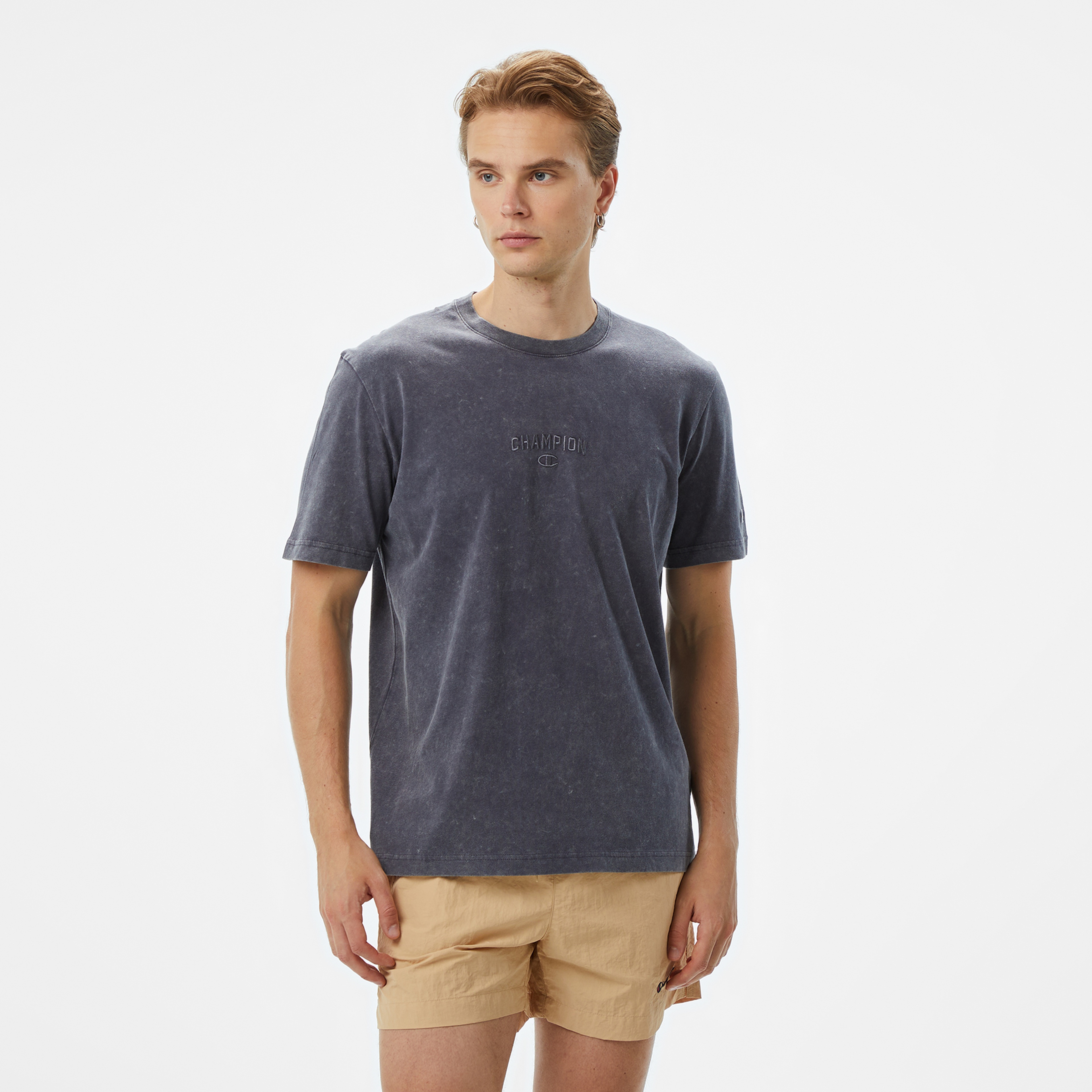 Champion SS Erkek Gri T-Shirt