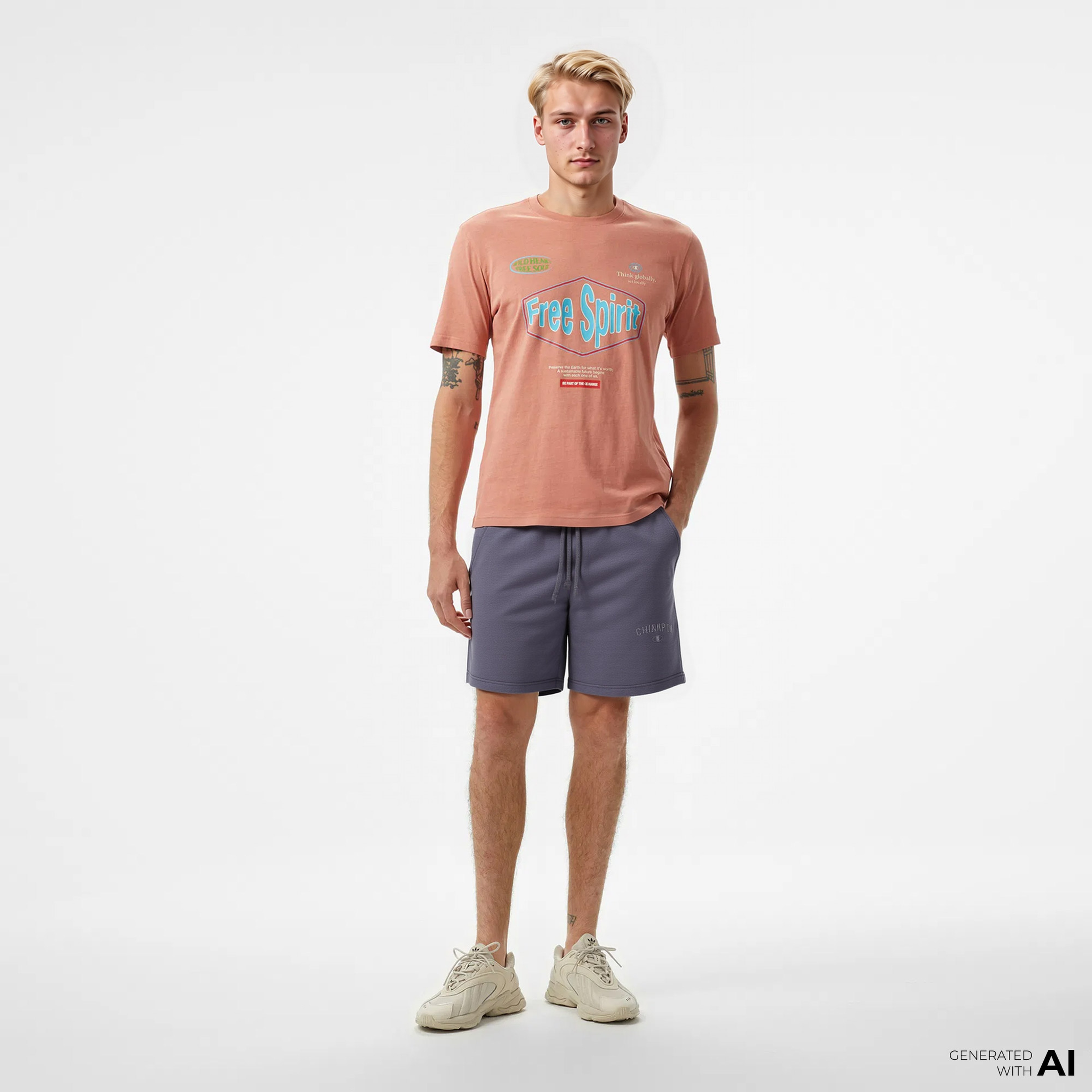 Champion Rib Cuff Erkek Gri Şort