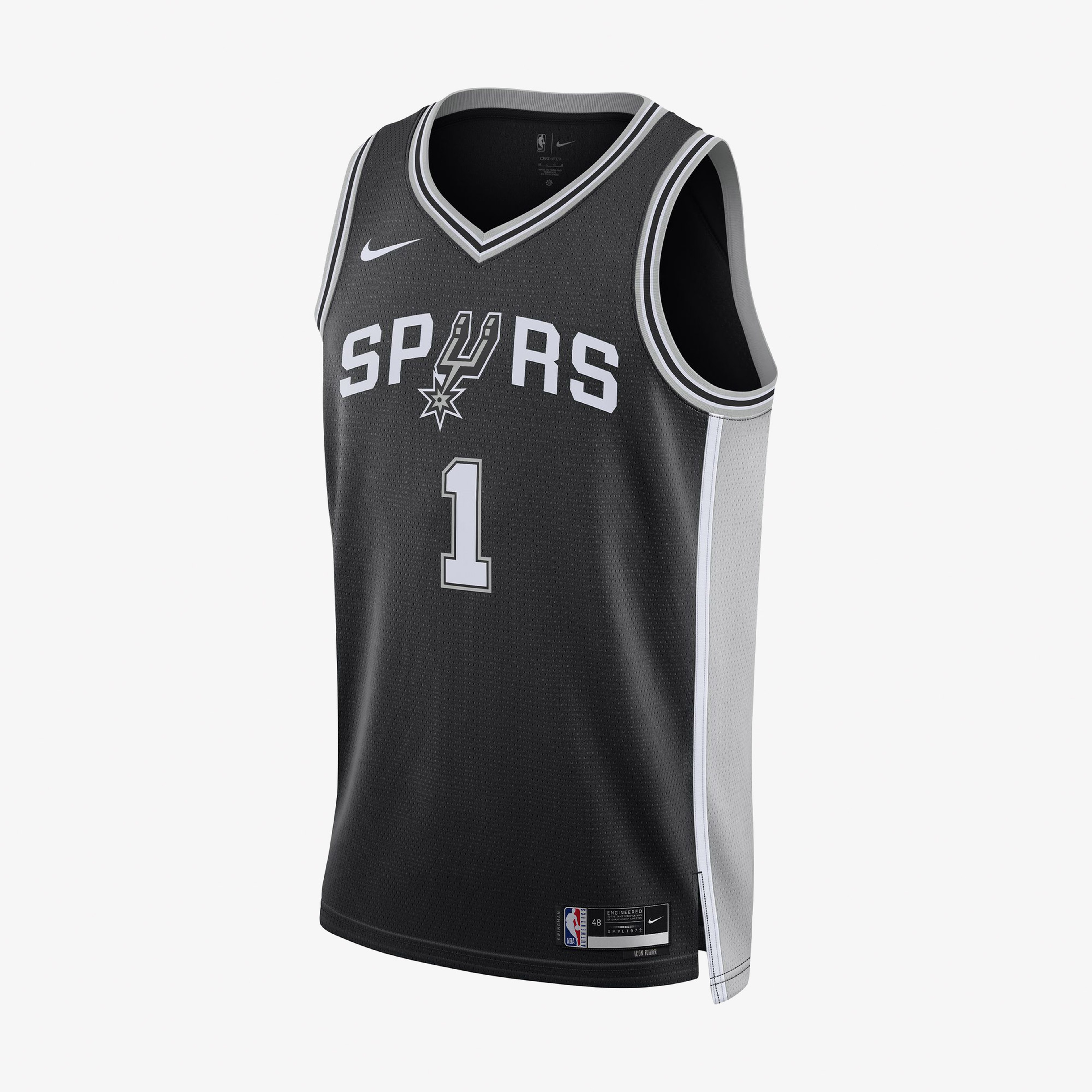 Nike San Antonio Spurs Icon Edition 2022/23 Dri-FIT Erkek Siyah Forma