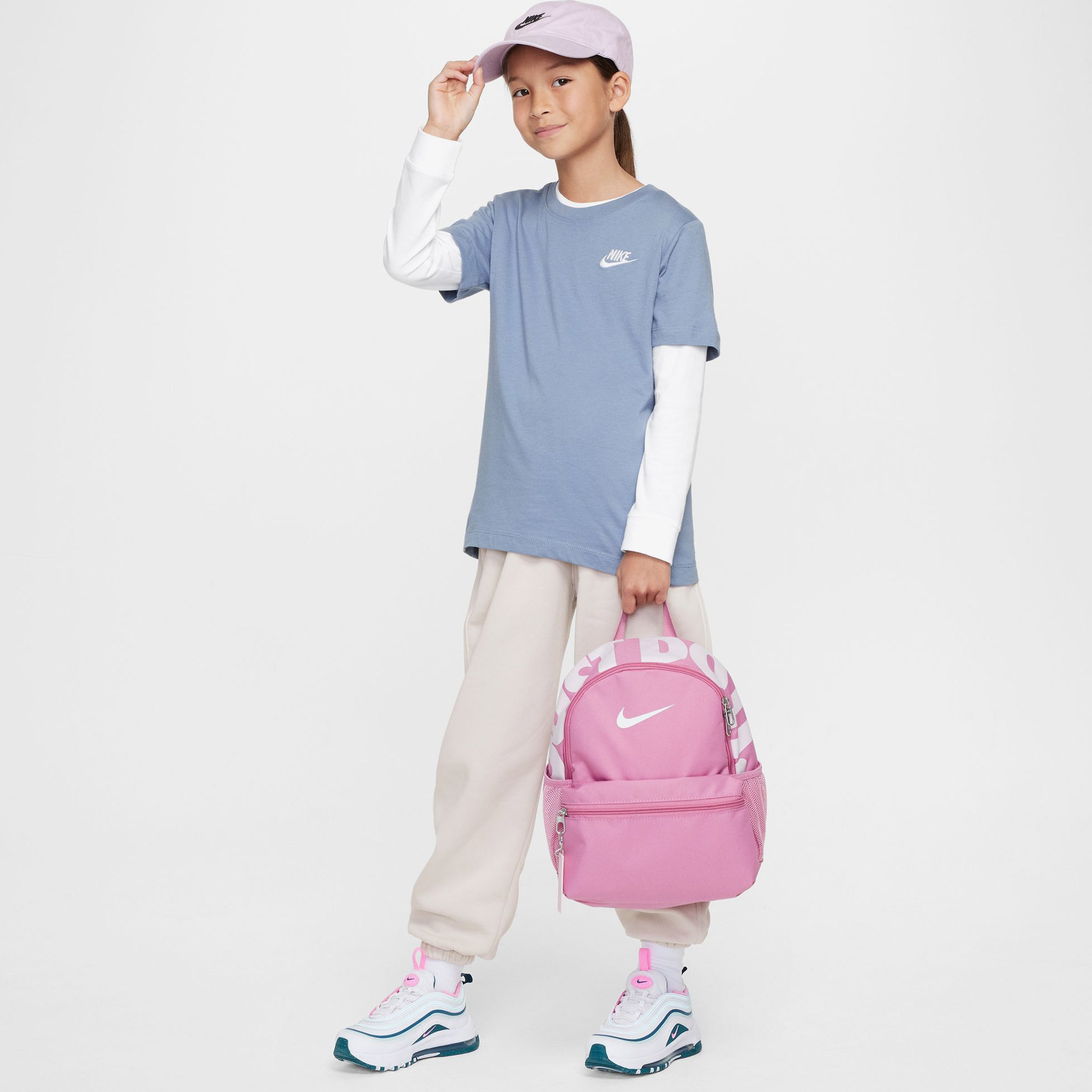 Nike Brasilia Çocuk Mavi Pembe Çantası