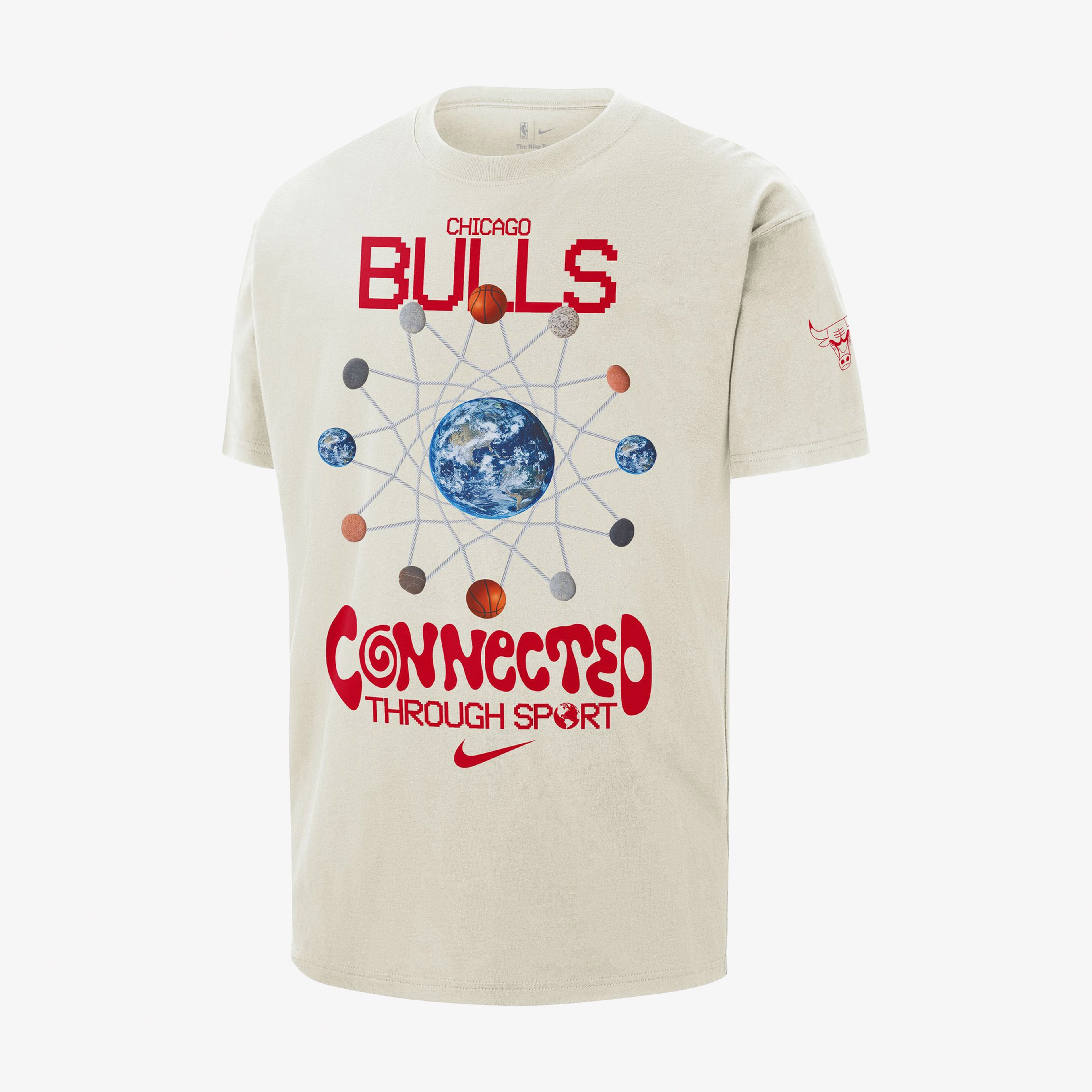 Nike Chicago Bulls Erkek Beyaz T-Shirt