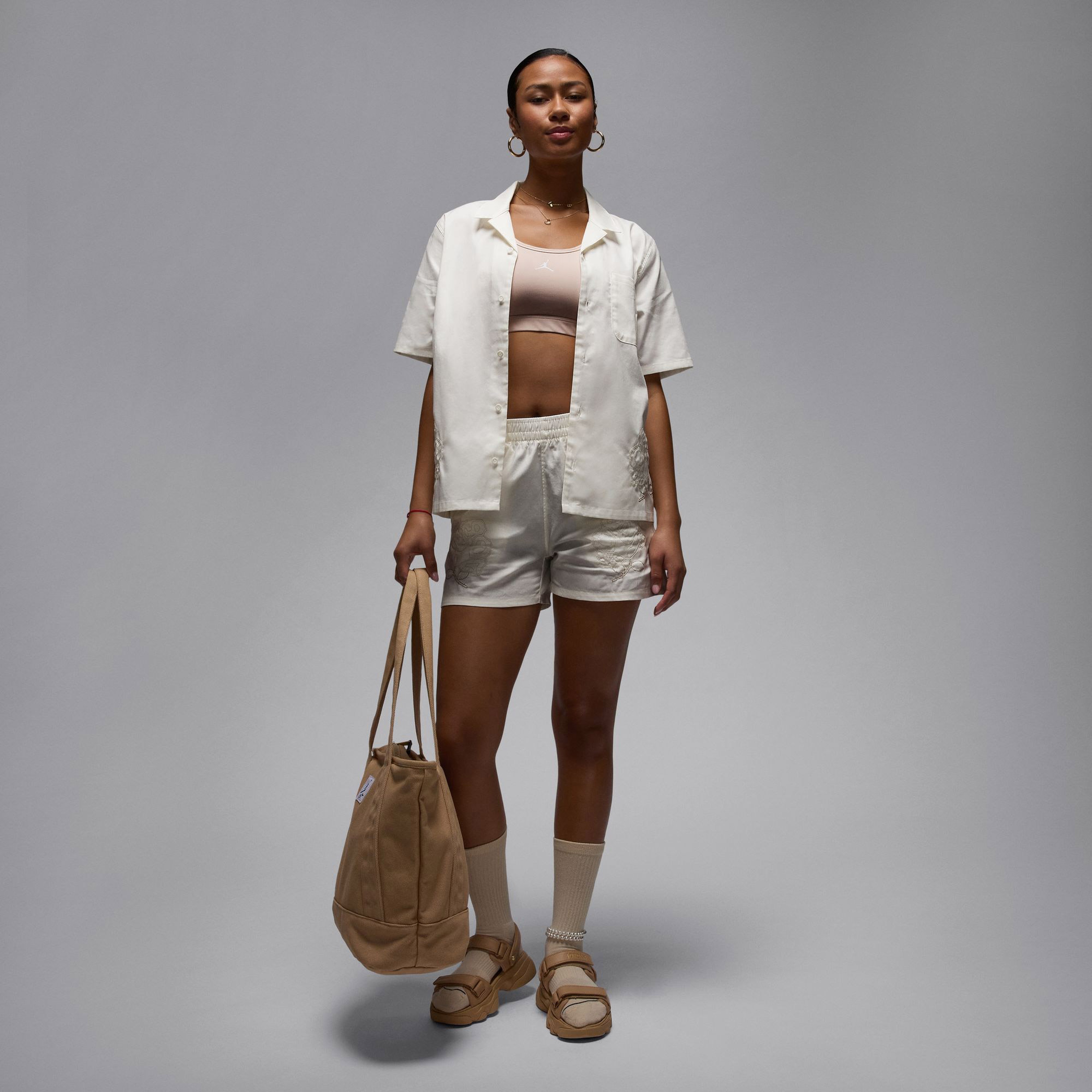 Jordan  Woven Top Rose Kadın Beyaz T-Shirt