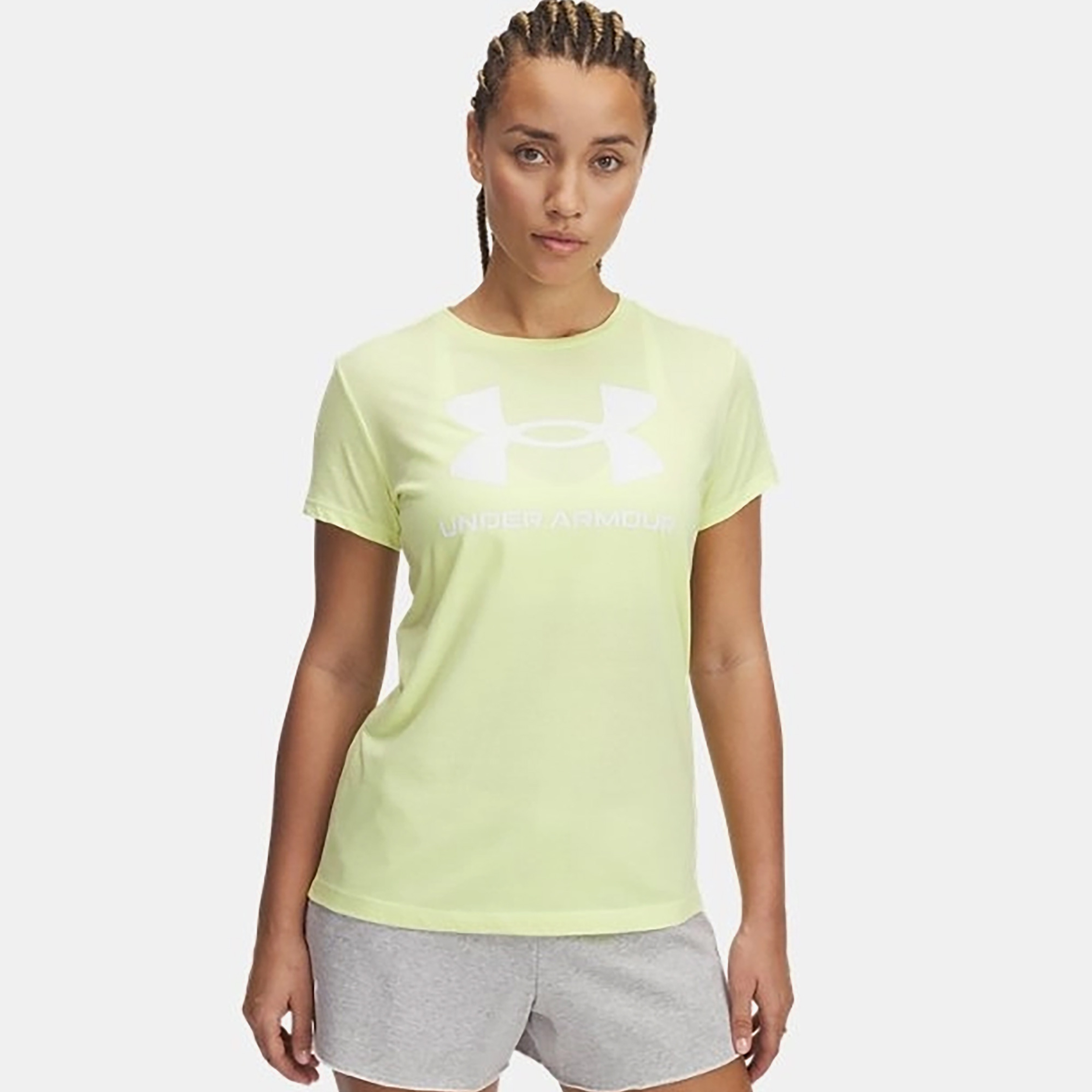 Under Armour Sportstyle Logo Ss Kadın Sarı T-Shirt