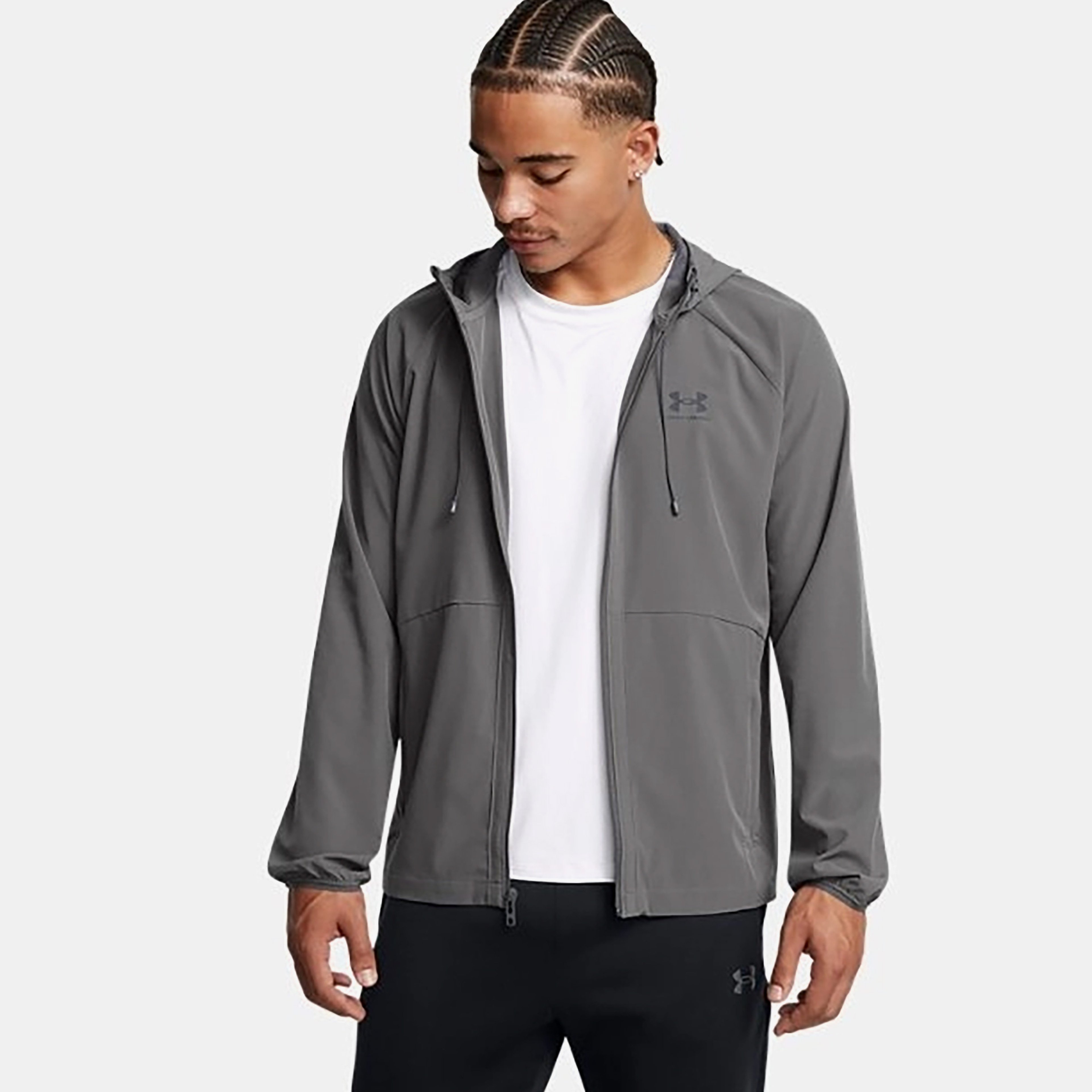 Under Armour Stretch Woven Erkek Gri Rüzgarlık