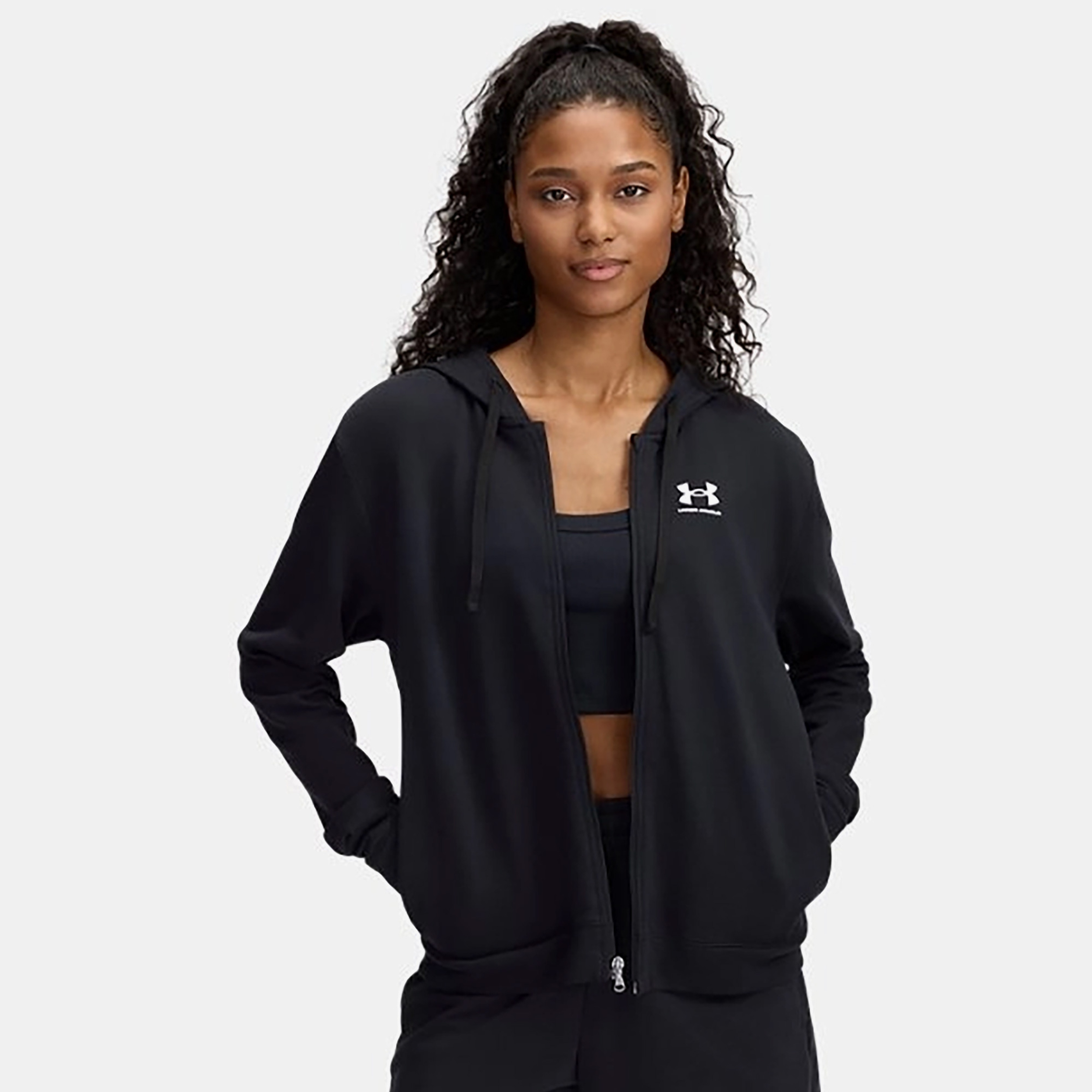 Under Armour Rival Terry Fz Kadın Siyah Ceket