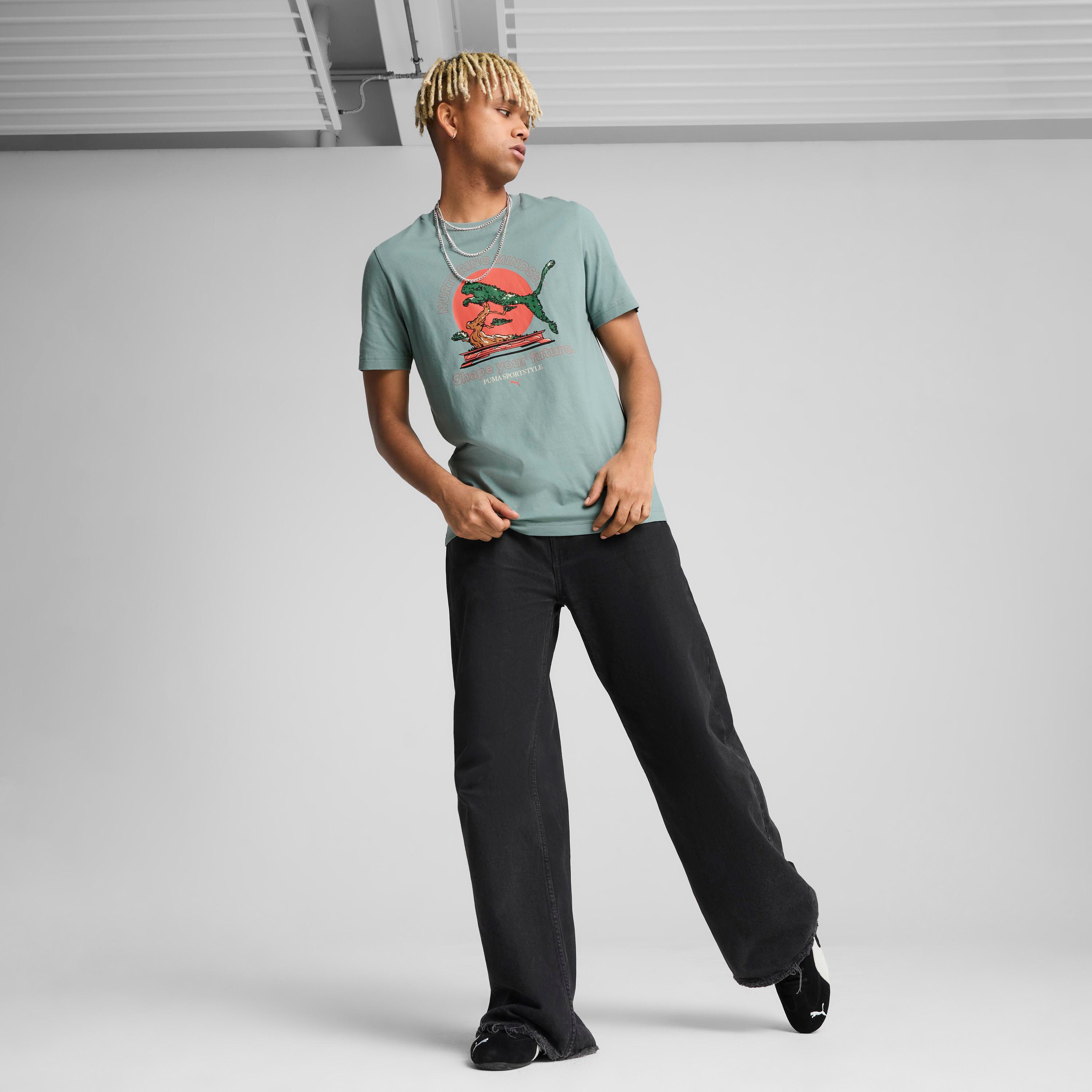 Puma Graphics Bonsai Erkek Yeşil T-Shirt