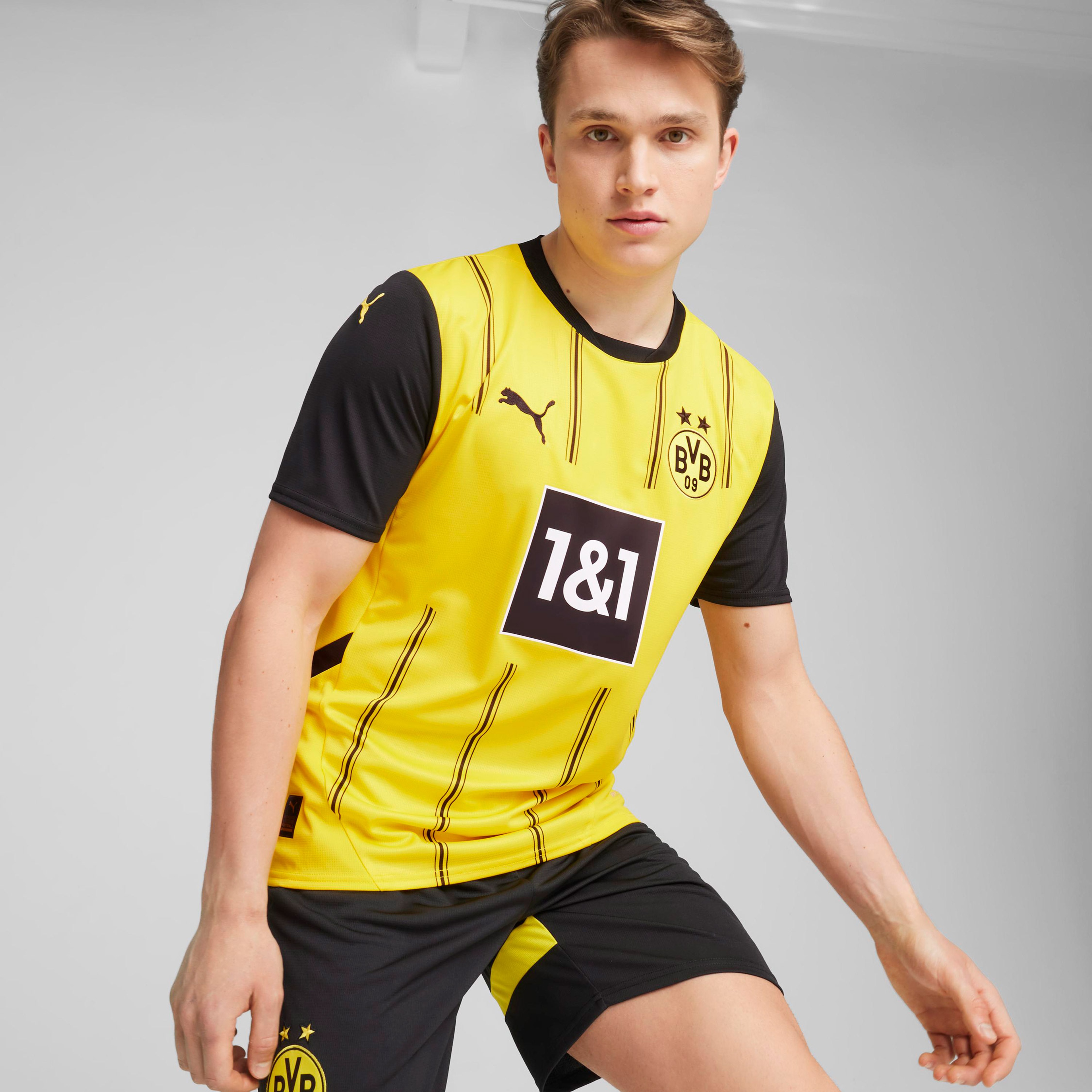 Puma Bourissia Dortmund 2024-25 İç Saha Erkek Sarı Futbol Forması